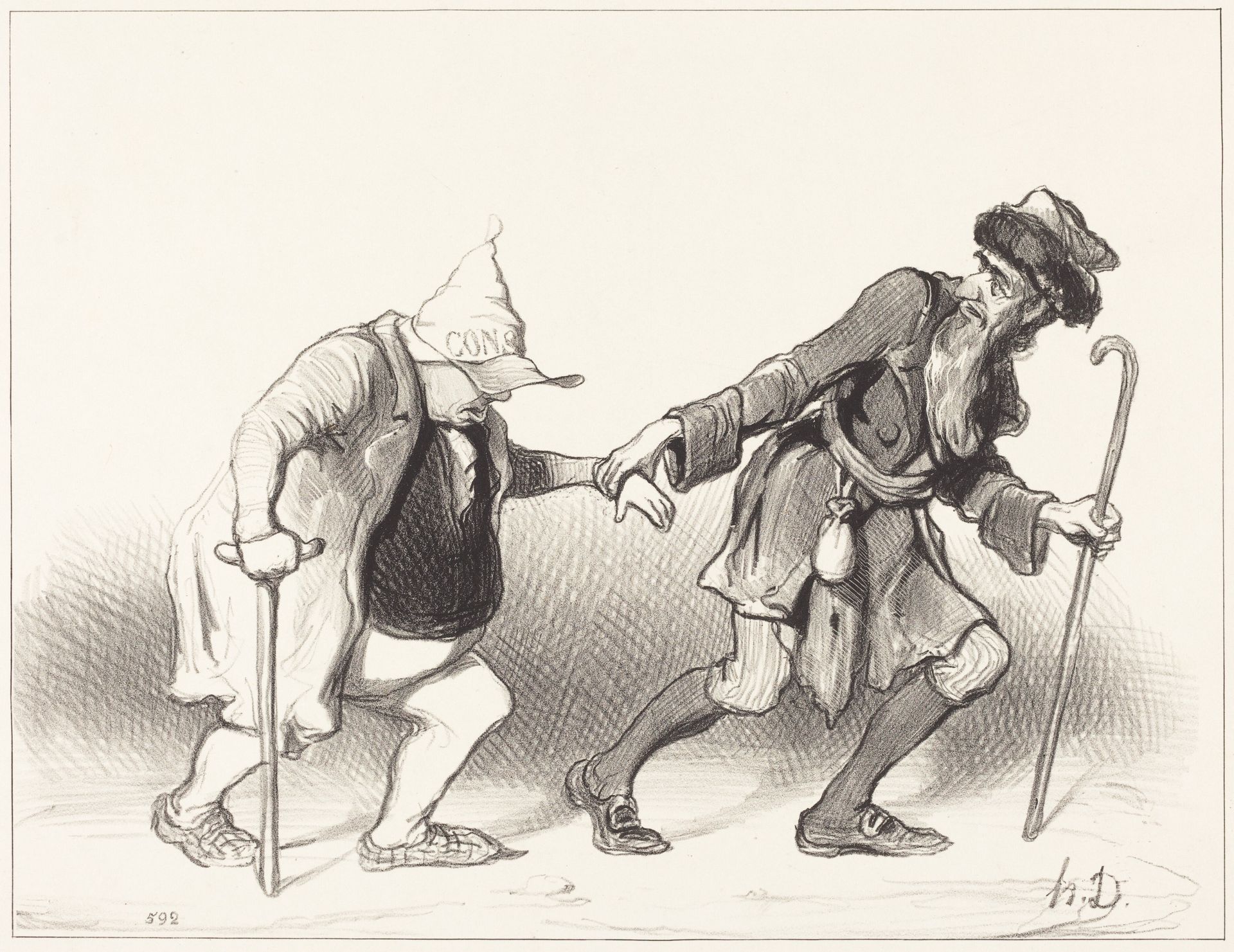 Le Constitutionnel et le Juif errant by Honoré Daumier