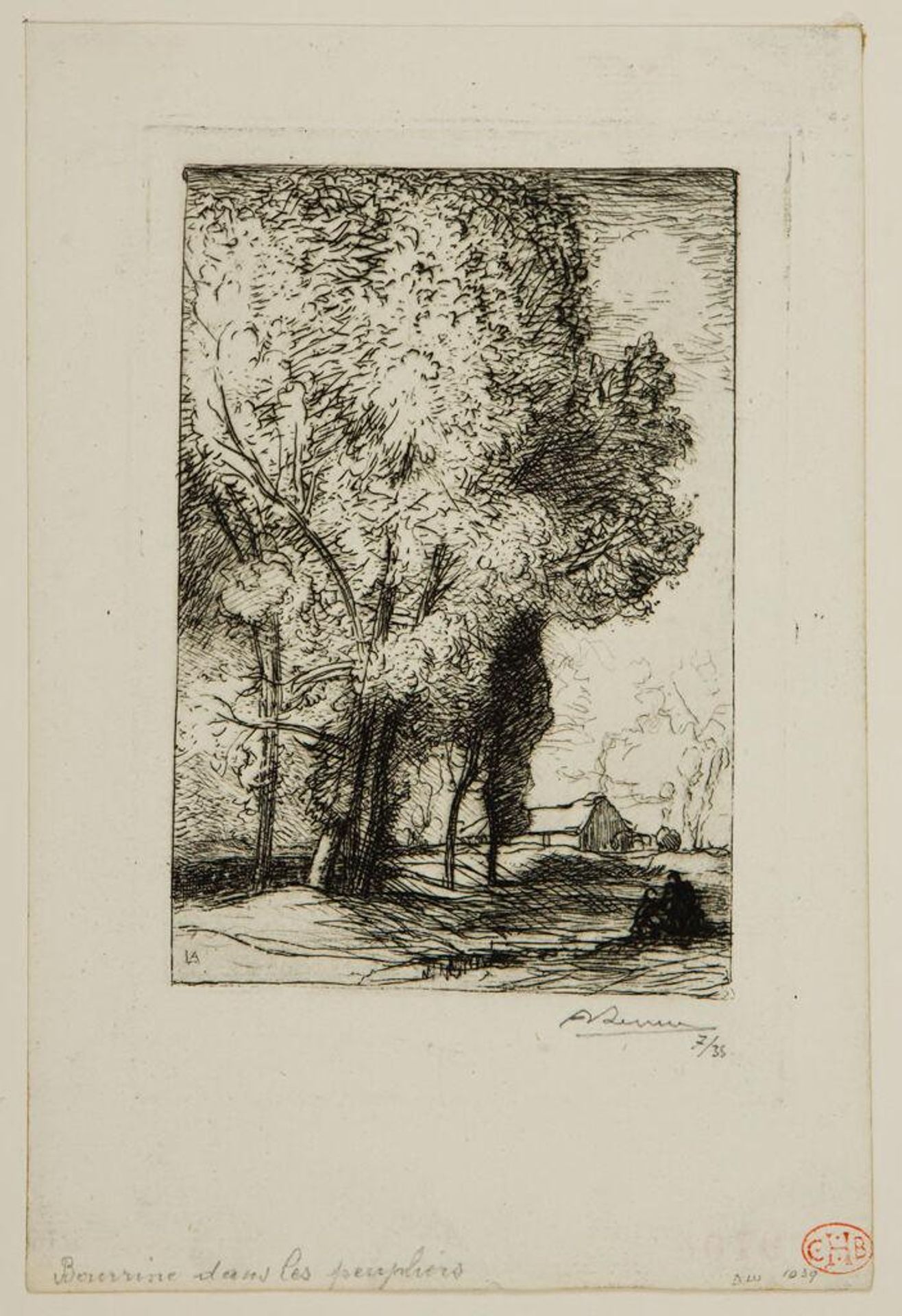 Bourrine dans les peupliers by Auguste-Louis Lepère