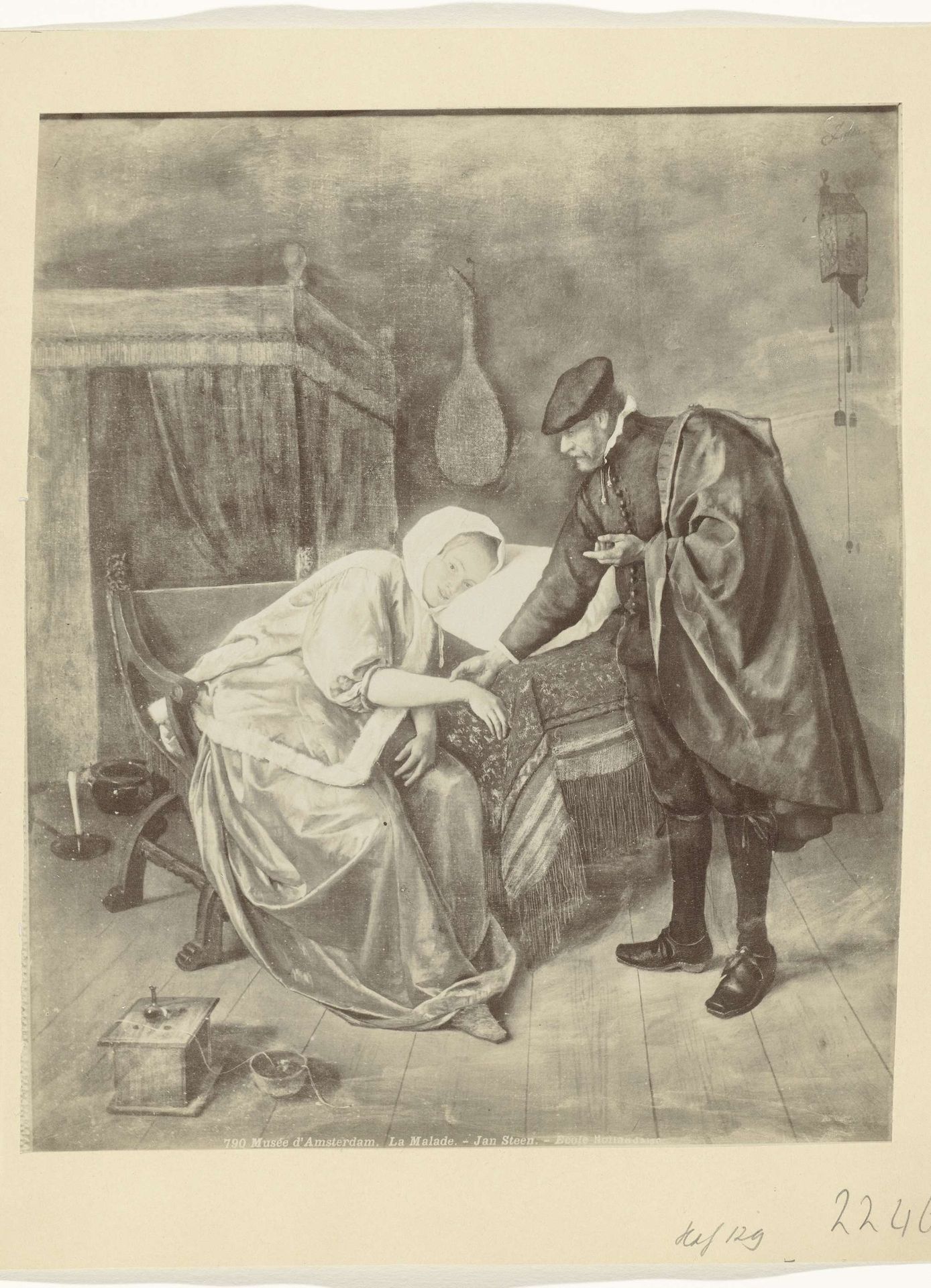 Fotoreproductie van het schilderij De zieke vrouw door Jan Steen by Anonymous