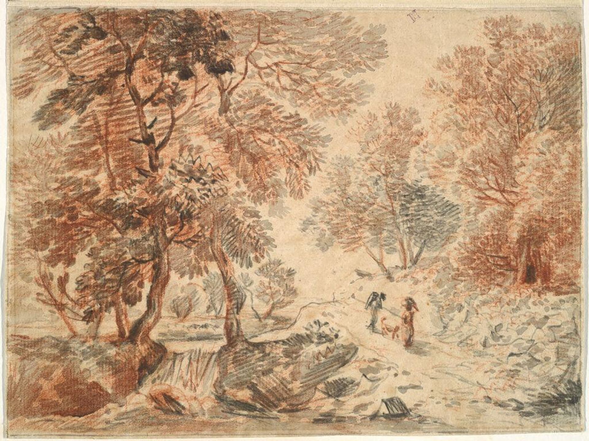 Landscape with Two Figures by Attributed to Jacques d'Arthois