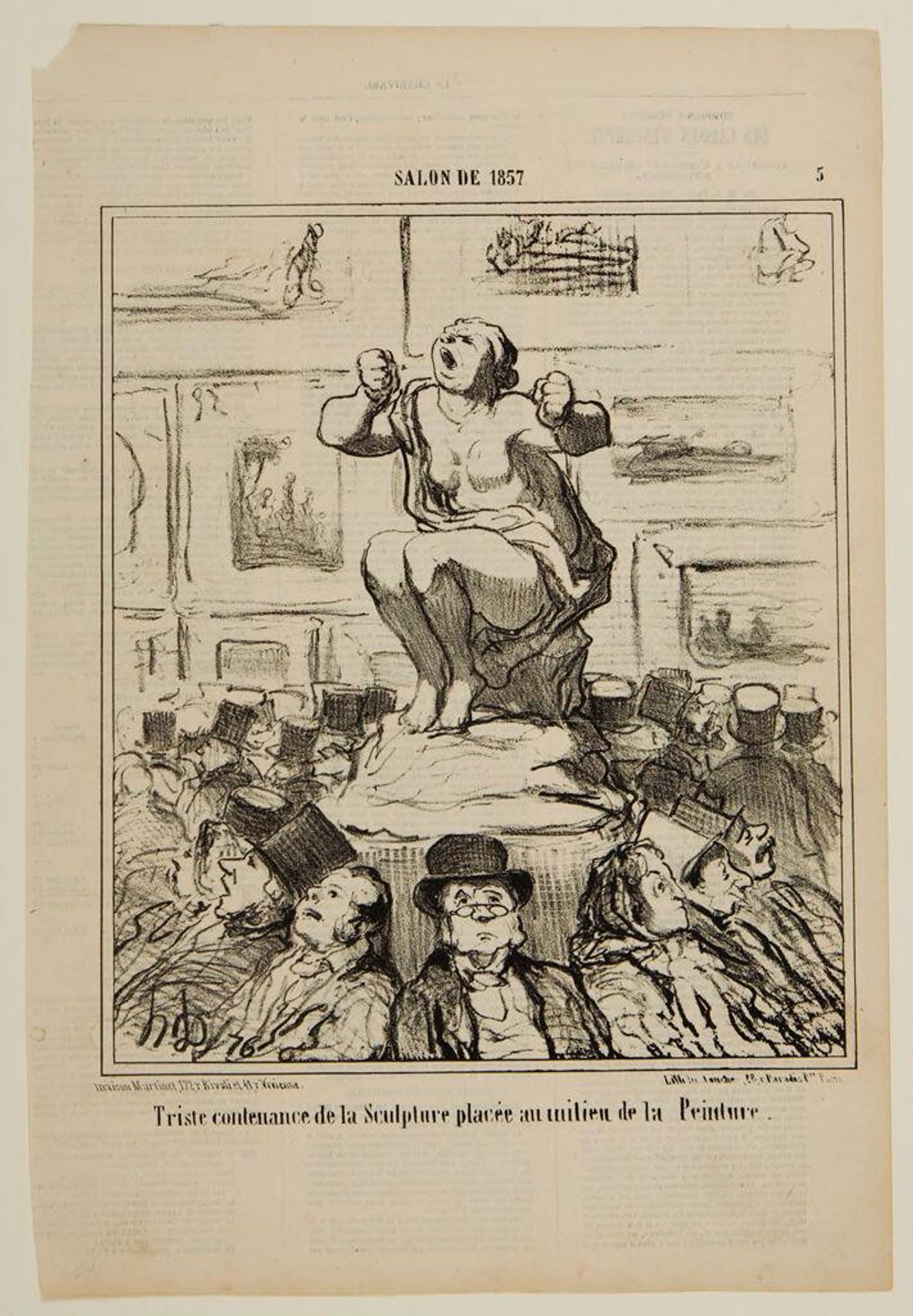 The Unhappy Expression of Sculpture Exhibited in the Midst of Painting by Honoré Daumier