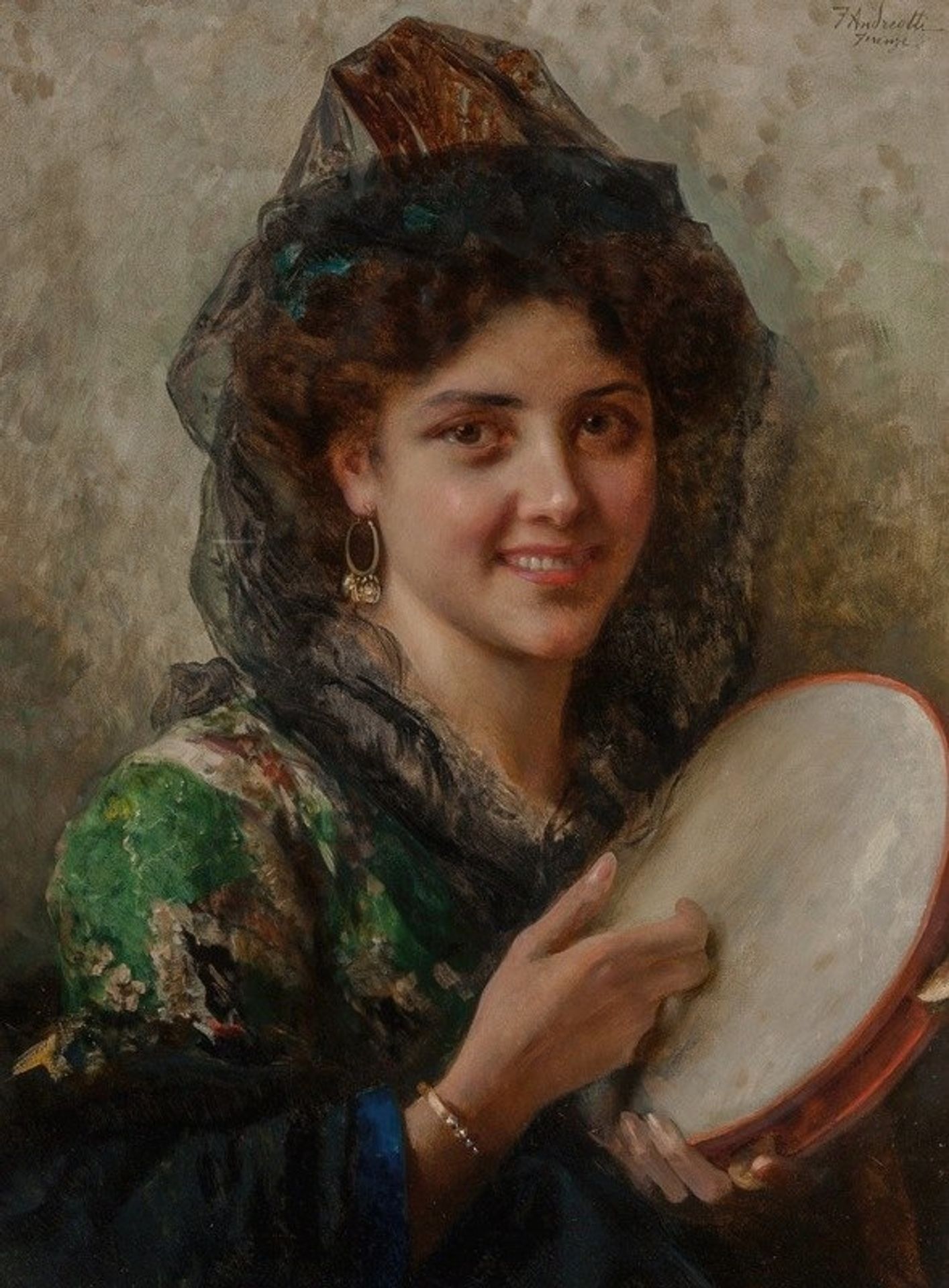 Girl with a tambourine by Federico Andreotti