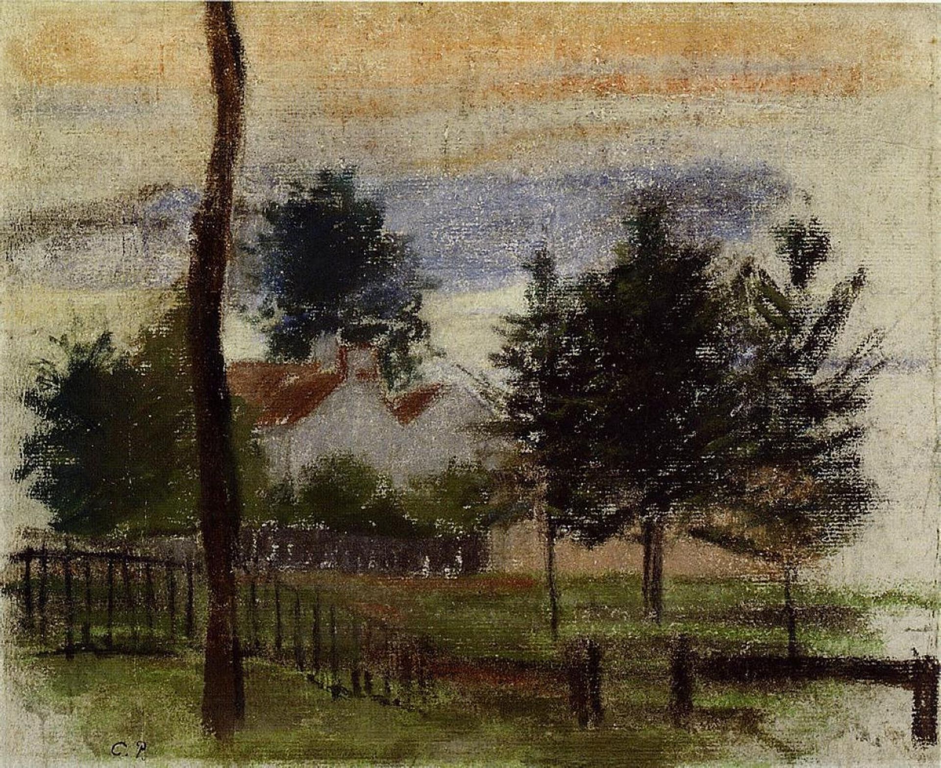 Landscape at Louveciennes by Camille Pissarro