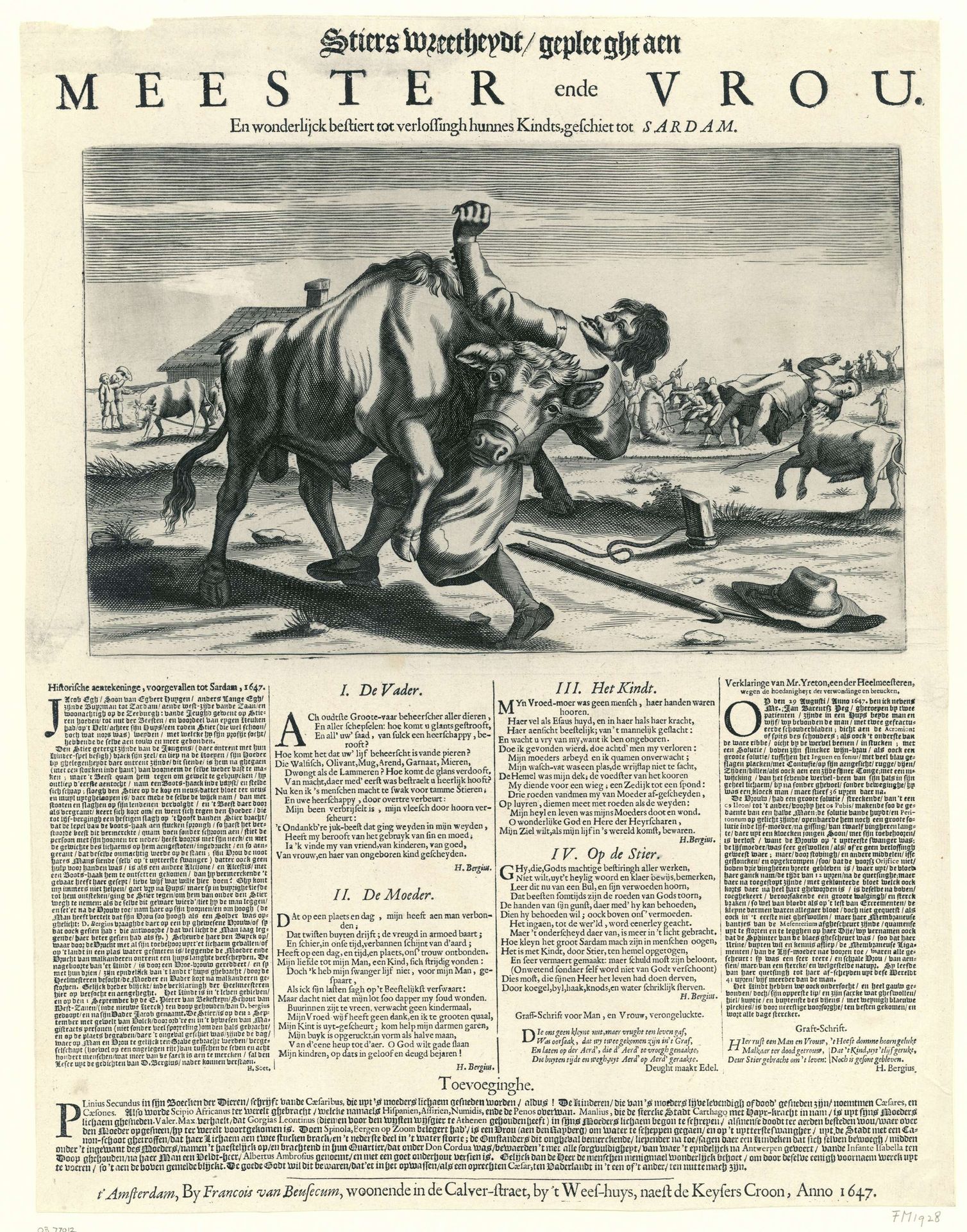 De wreedheid van de stier, 1647 by Anonymous