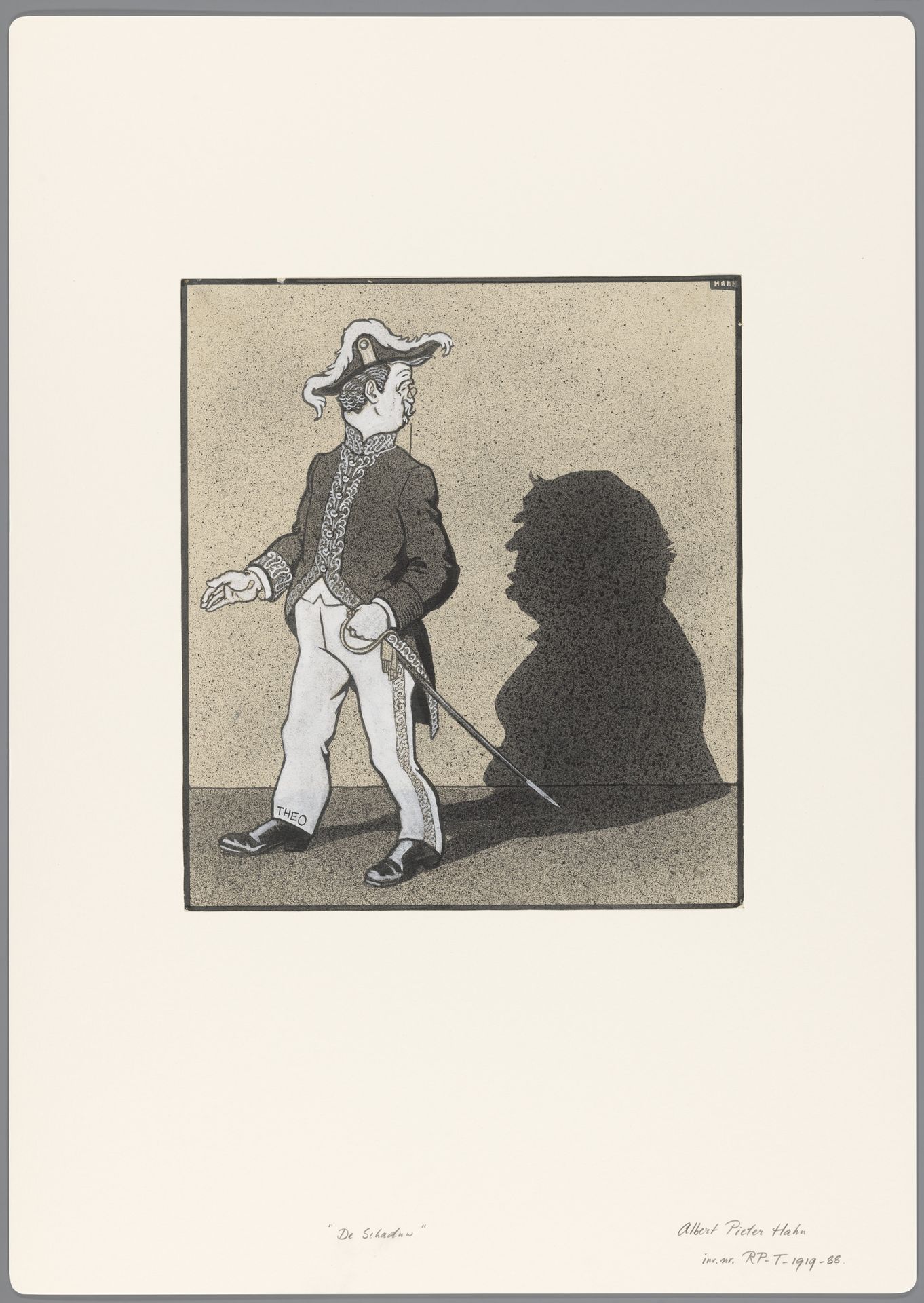 Ontwerp voor een politieke spotprent: de Schaduw by Albert (I) Hahn