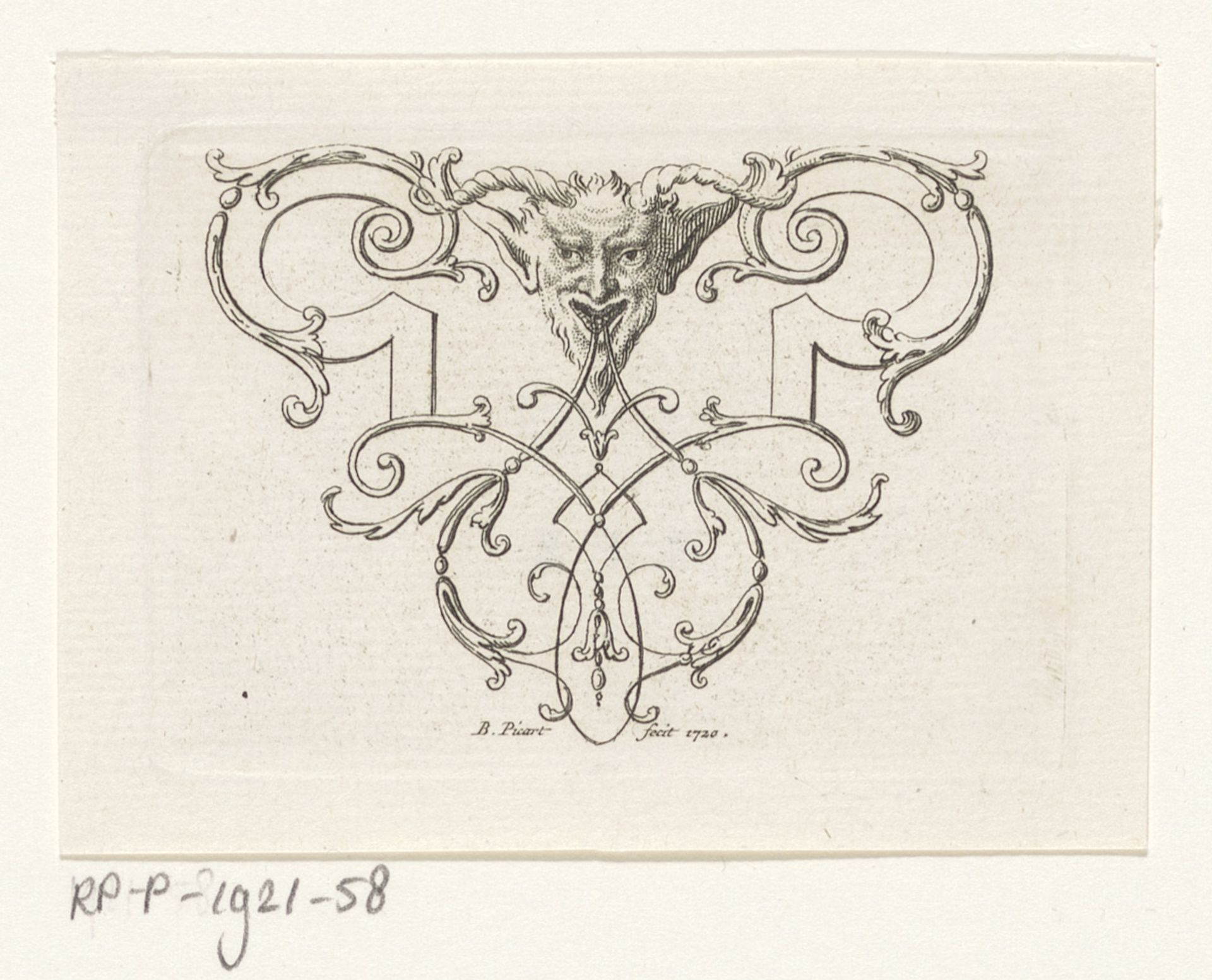 Ornament met sater by Bernard Picart
