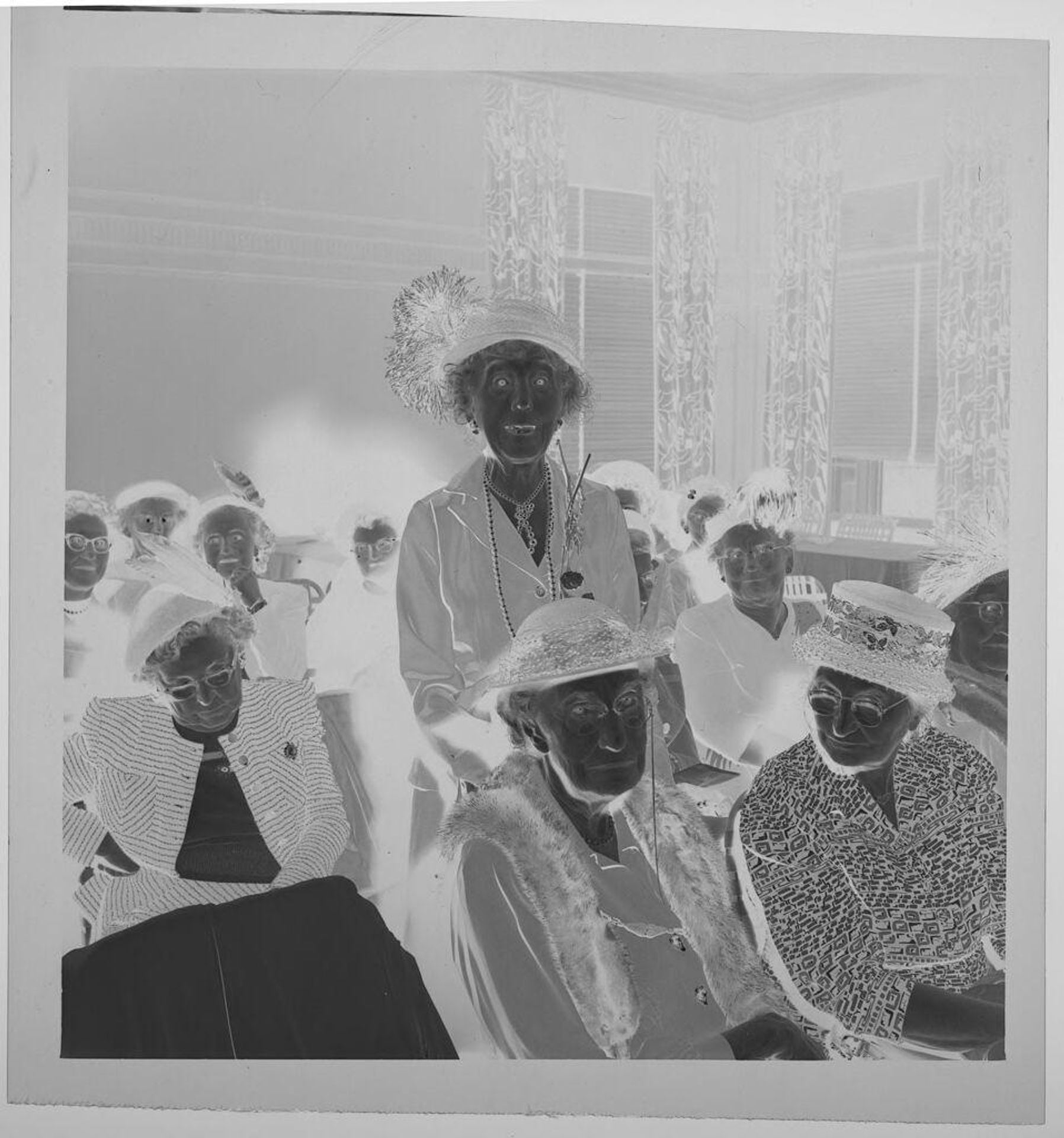 Untitled (elderly women at DAR meeting, one standing) by Jack Gould