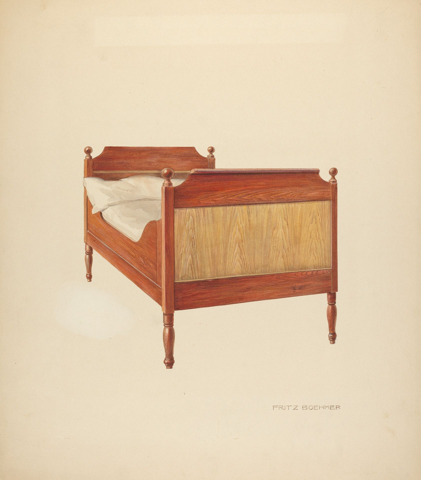 Zoar "Sleigh" Bed by Fritz Boehmer