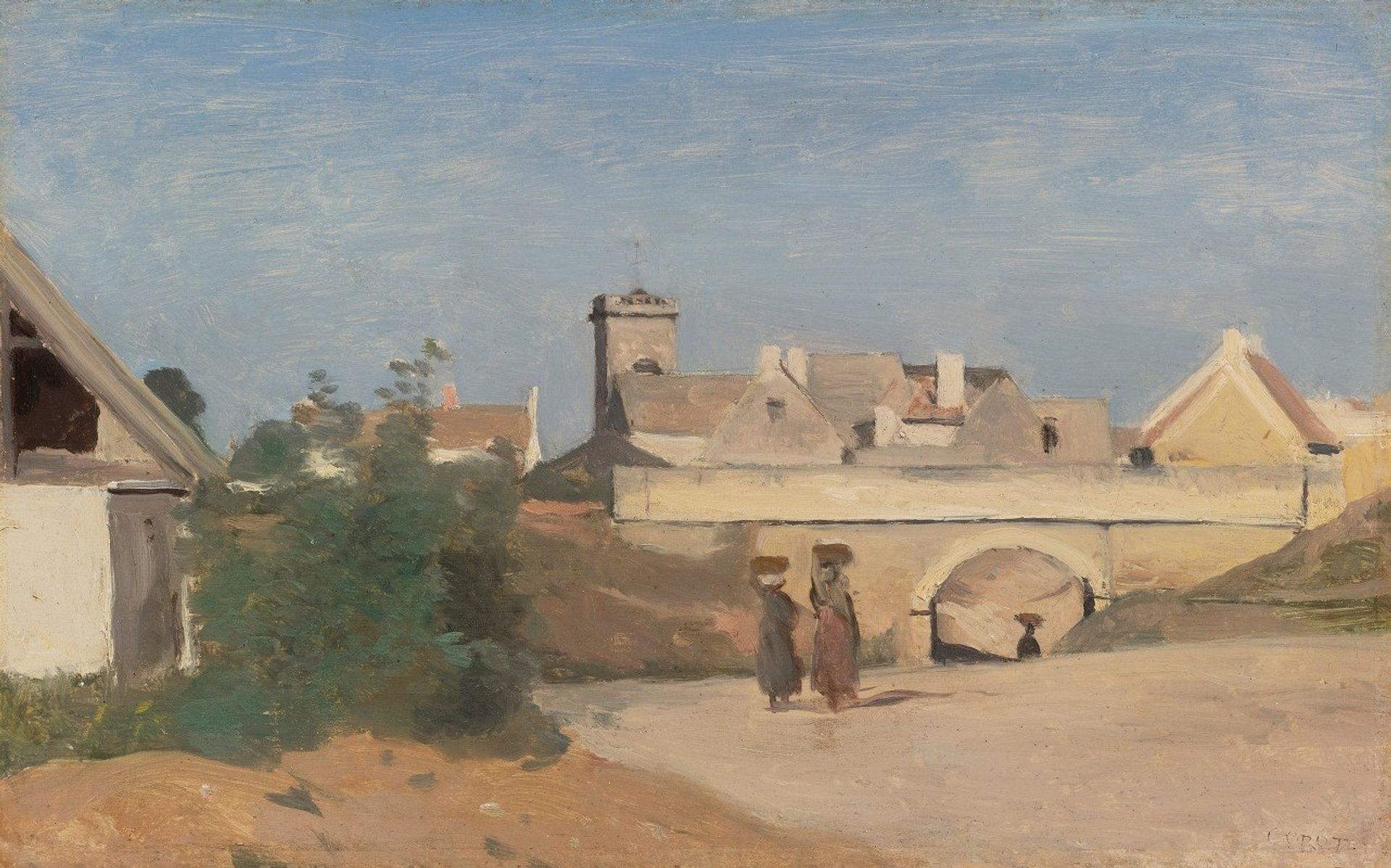 Un Faubourg De Ville by Camille Corot