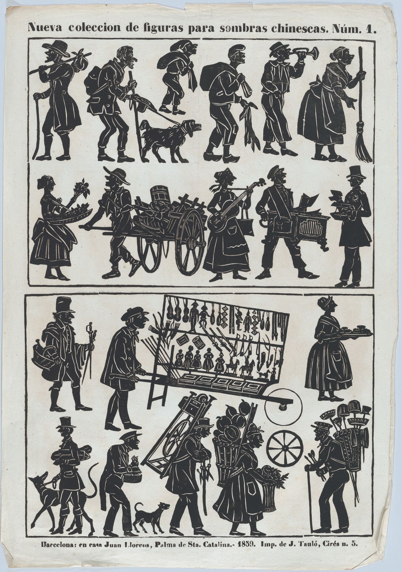 Sheet 1 of figures for Chinese shadow puppets by Juan Llorens