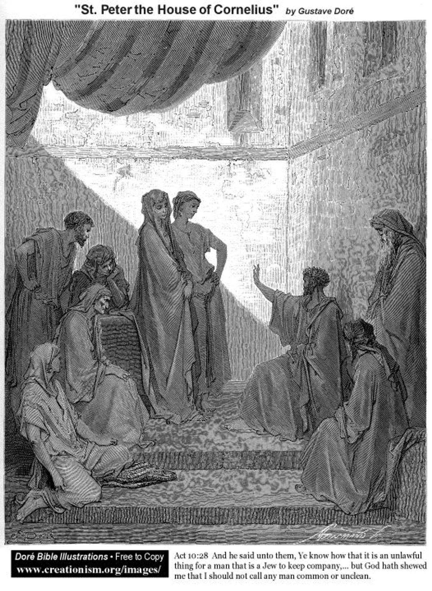 St.Peter In The House Of Cornelius by Gustave Dore