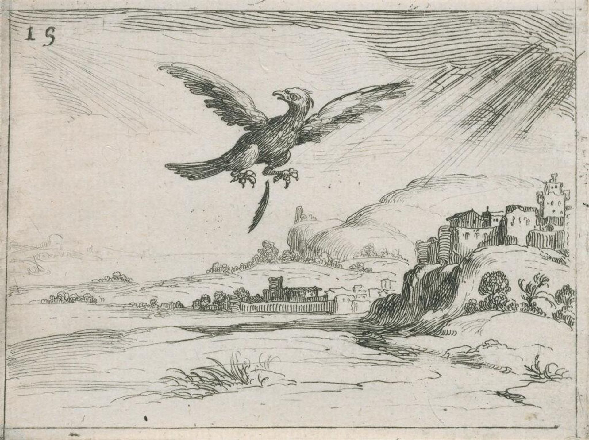 Eagle Moulting a Feather by Jacques Callot