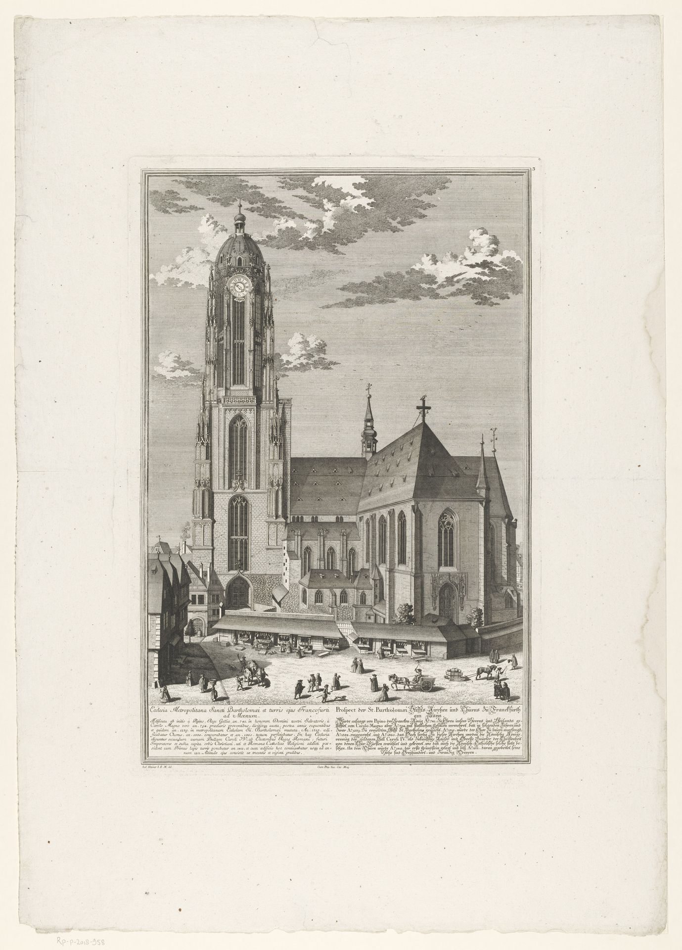Gezicht op de Dom van Frankfurt am Main by Georg Daniel Heumann