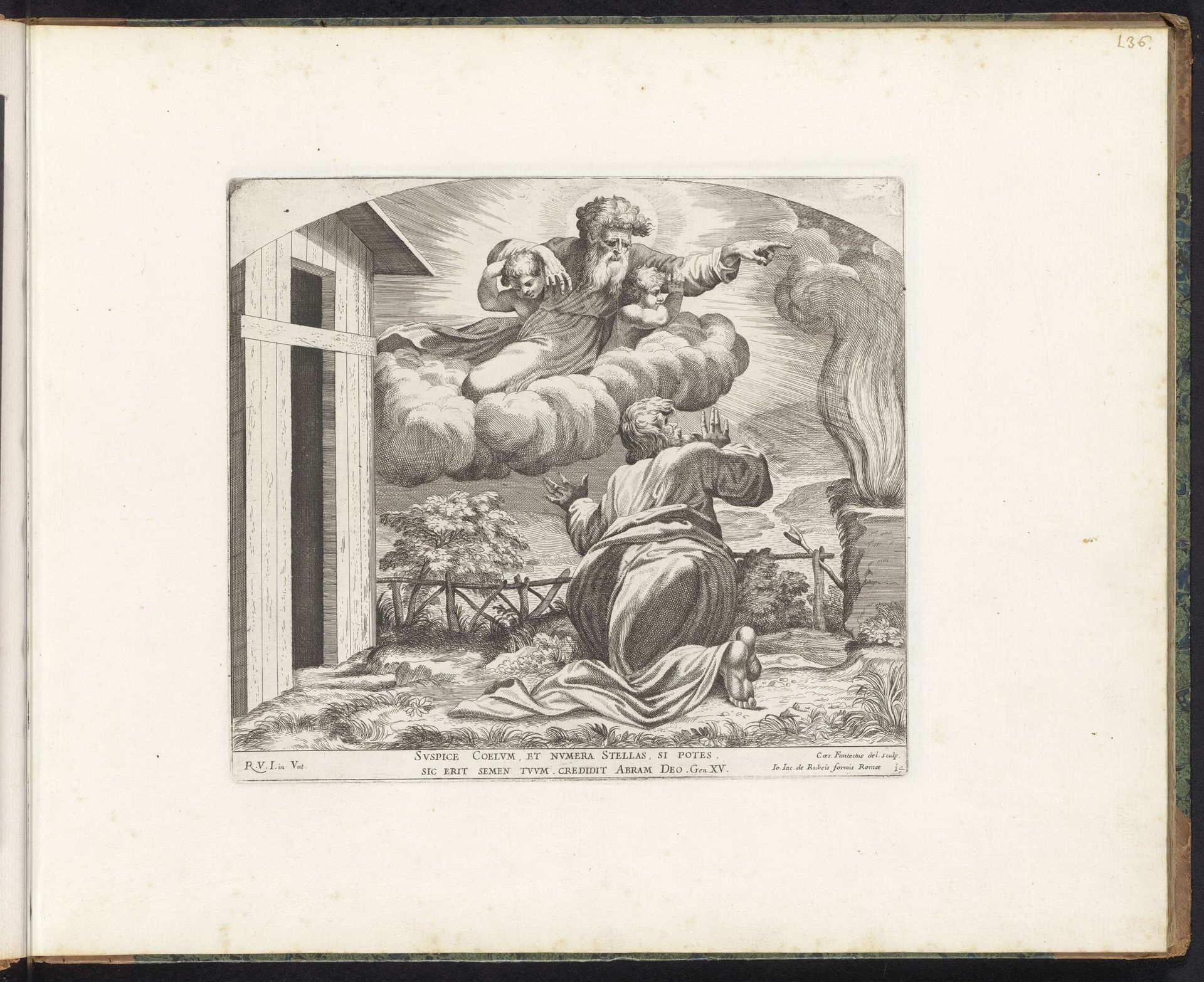 God vertelt Abraham zijn bestemming by Cesare Fantetti