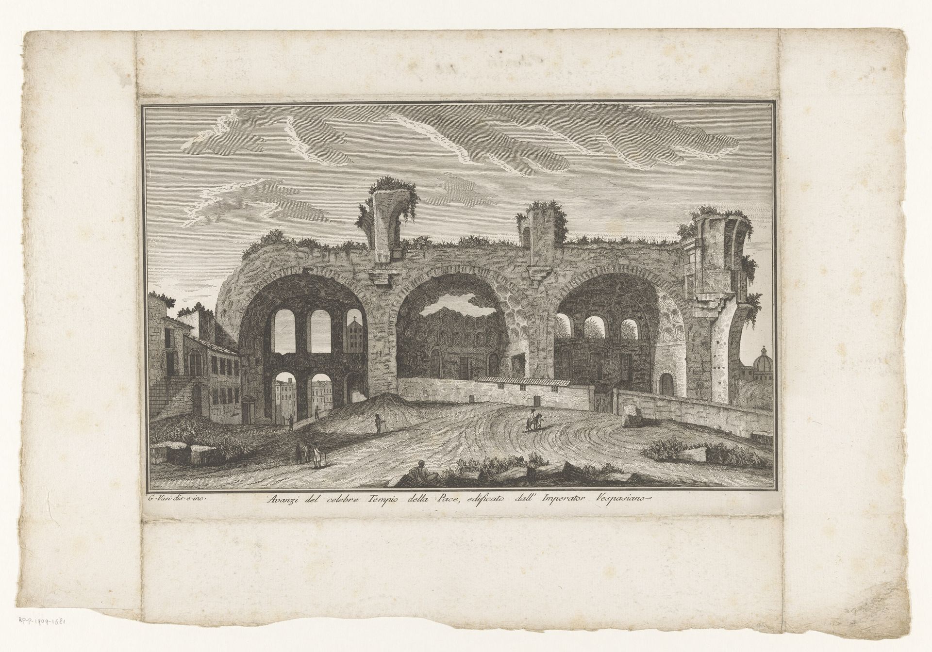 Basilica van Maxentius te Rome by Giuseppe Vasi