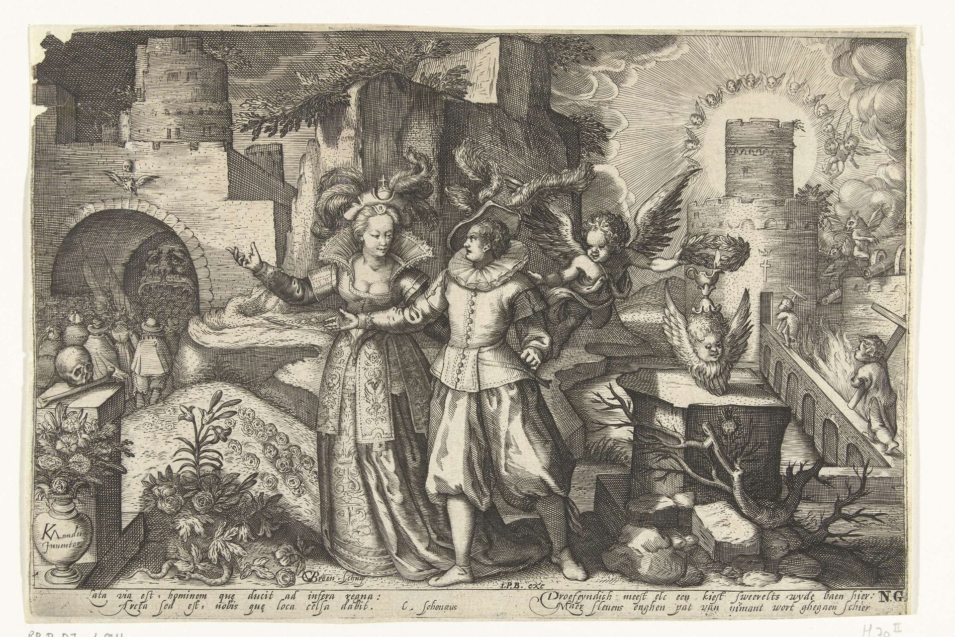 Allegorie met het brede en smalle pad by Gillis van Breen