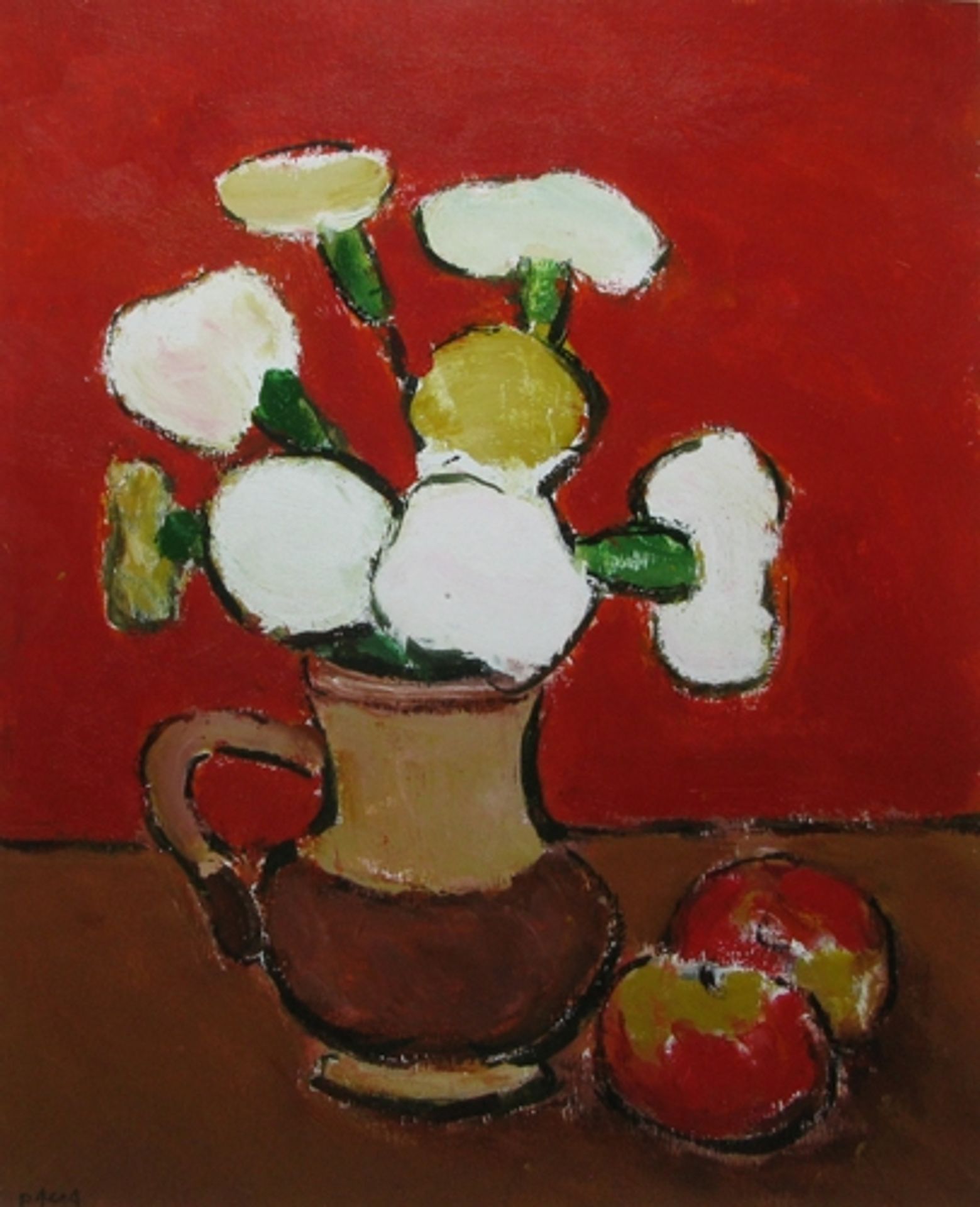 White Flowers and Apples by Ion Pacea