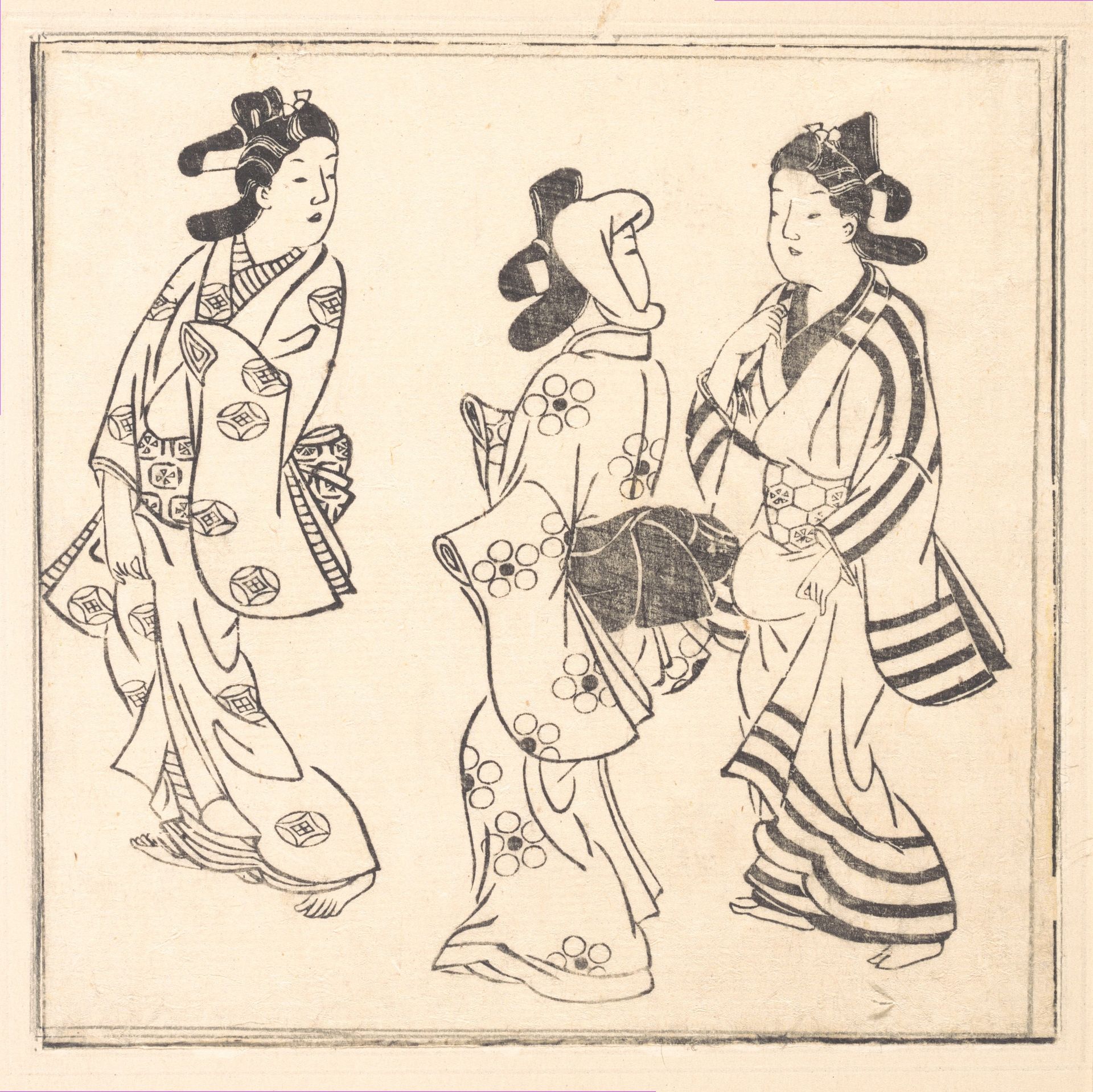 Leaf from a Book Entitled: Wakoku Hiaku-jo: One Hundred Japanese Women by Hishikawa Moronobu 菱川師宣