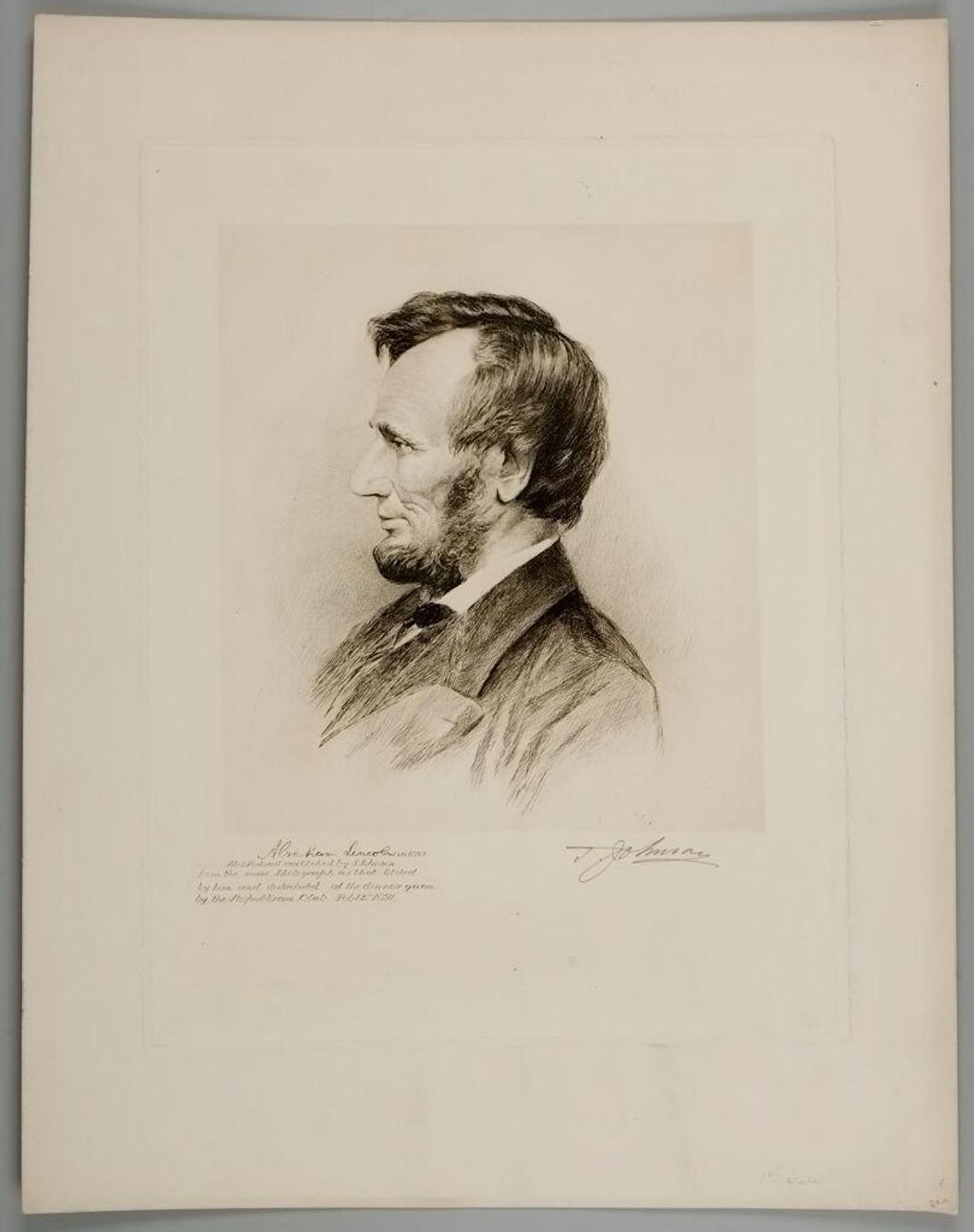 Abraham Lincoln (in profile) by Thomas Johnson