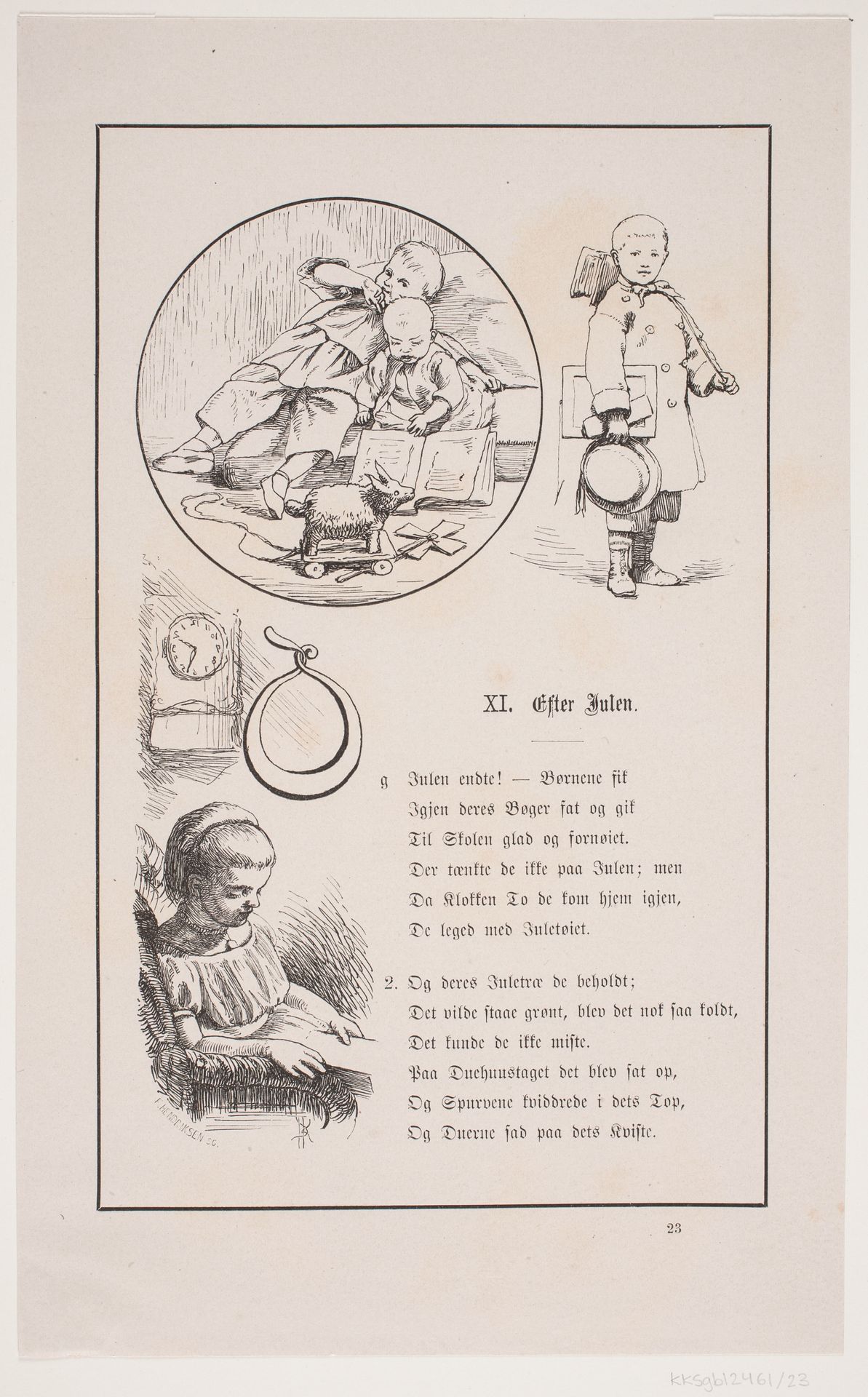 Illustration til Johan Krohn, "Peters jul" by F. Hendriksen