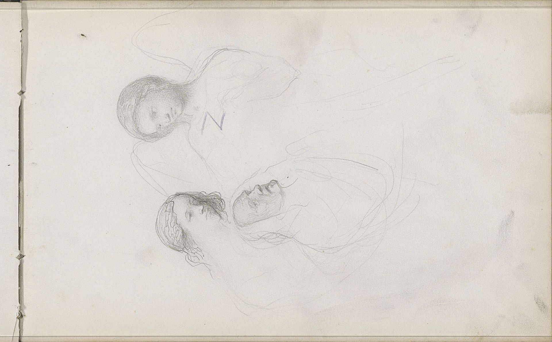 Knielende vrouw, een meisje en een engel by Bastiaan de Poorter