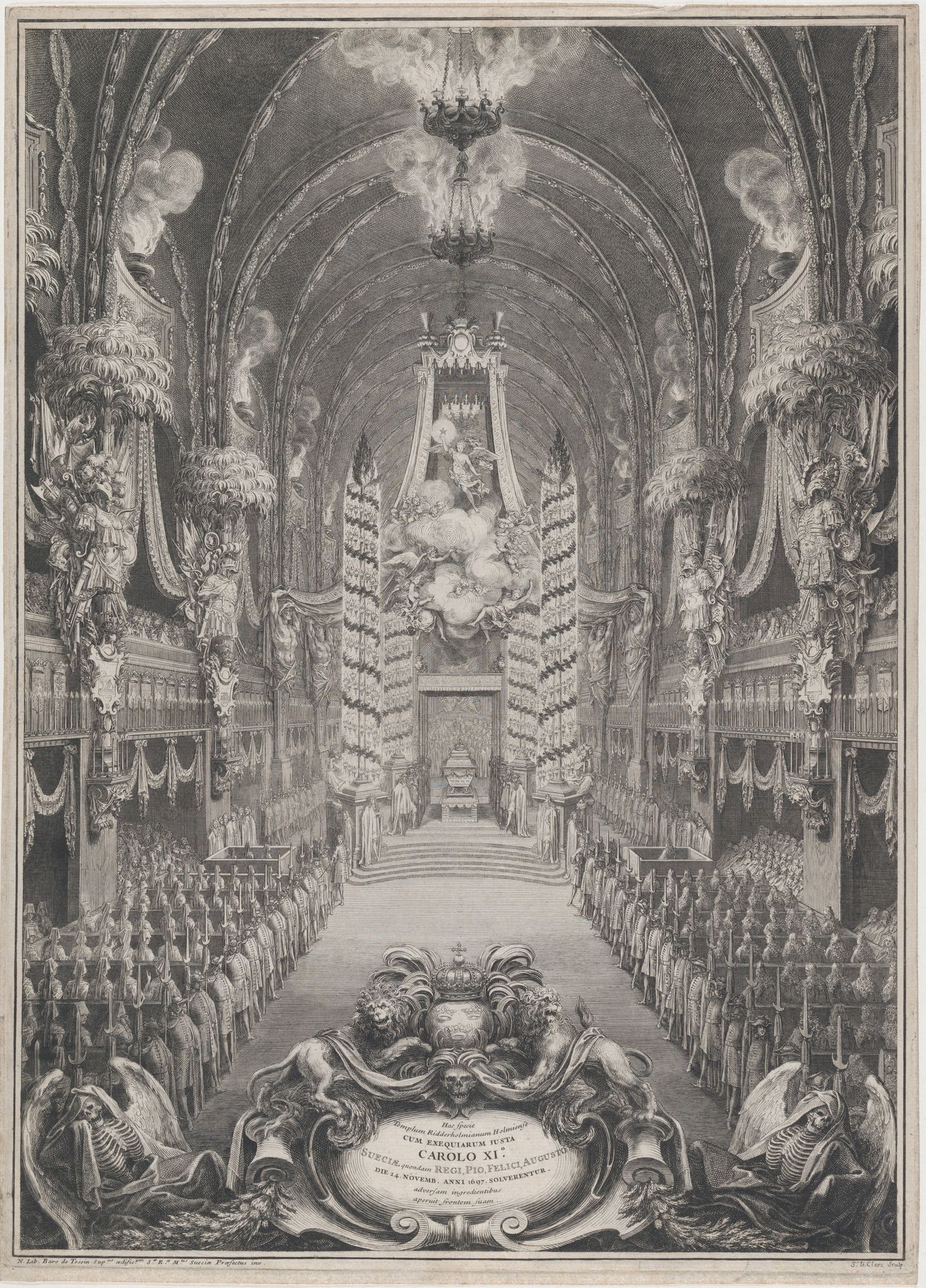 Catafalque of Charles XI, King of Sweden, Riddarholm Church, Stockholm by Sébastien Leclerc I