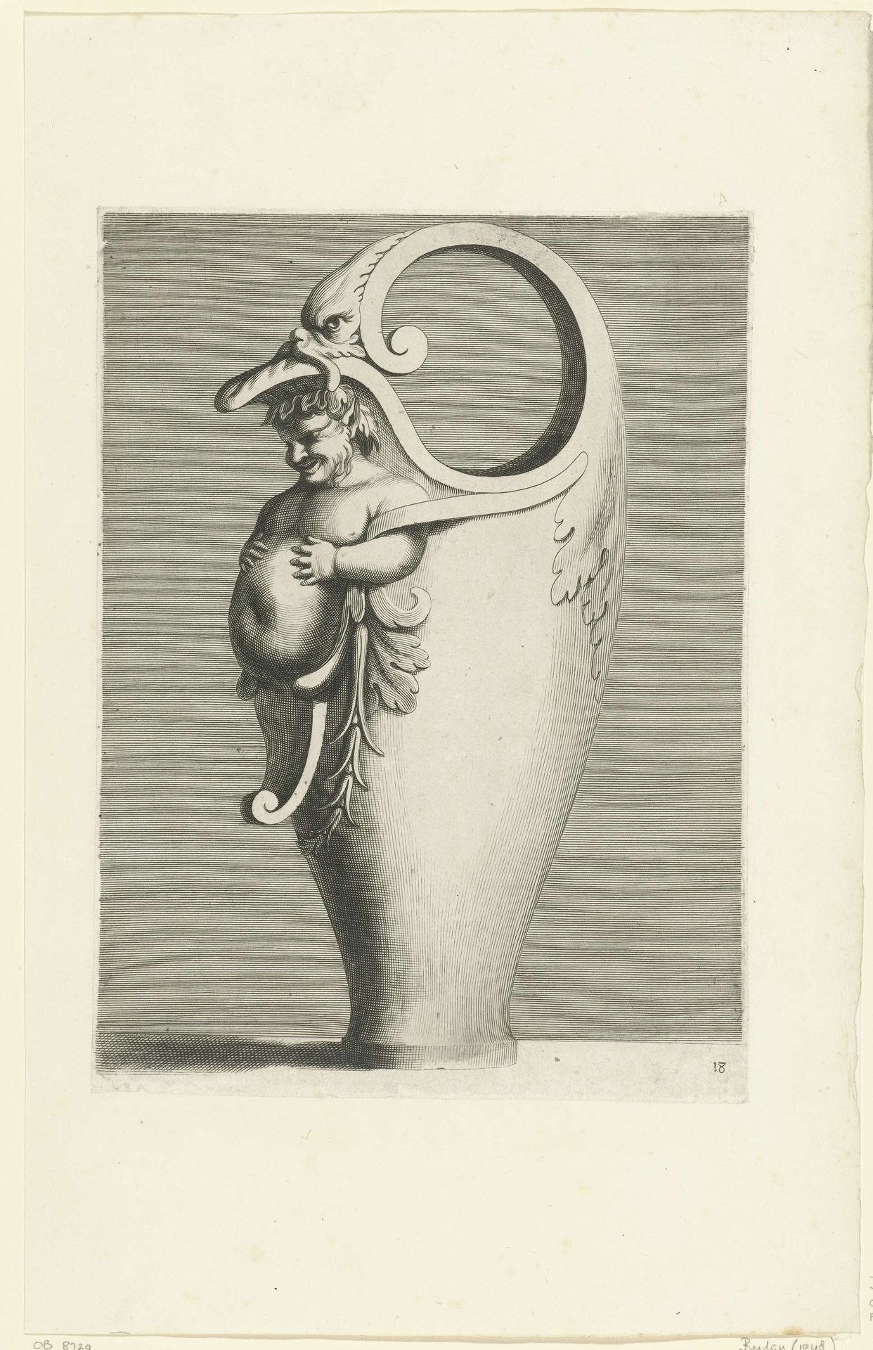 Schenkkan met sater kind by Françoise Bouzonnet