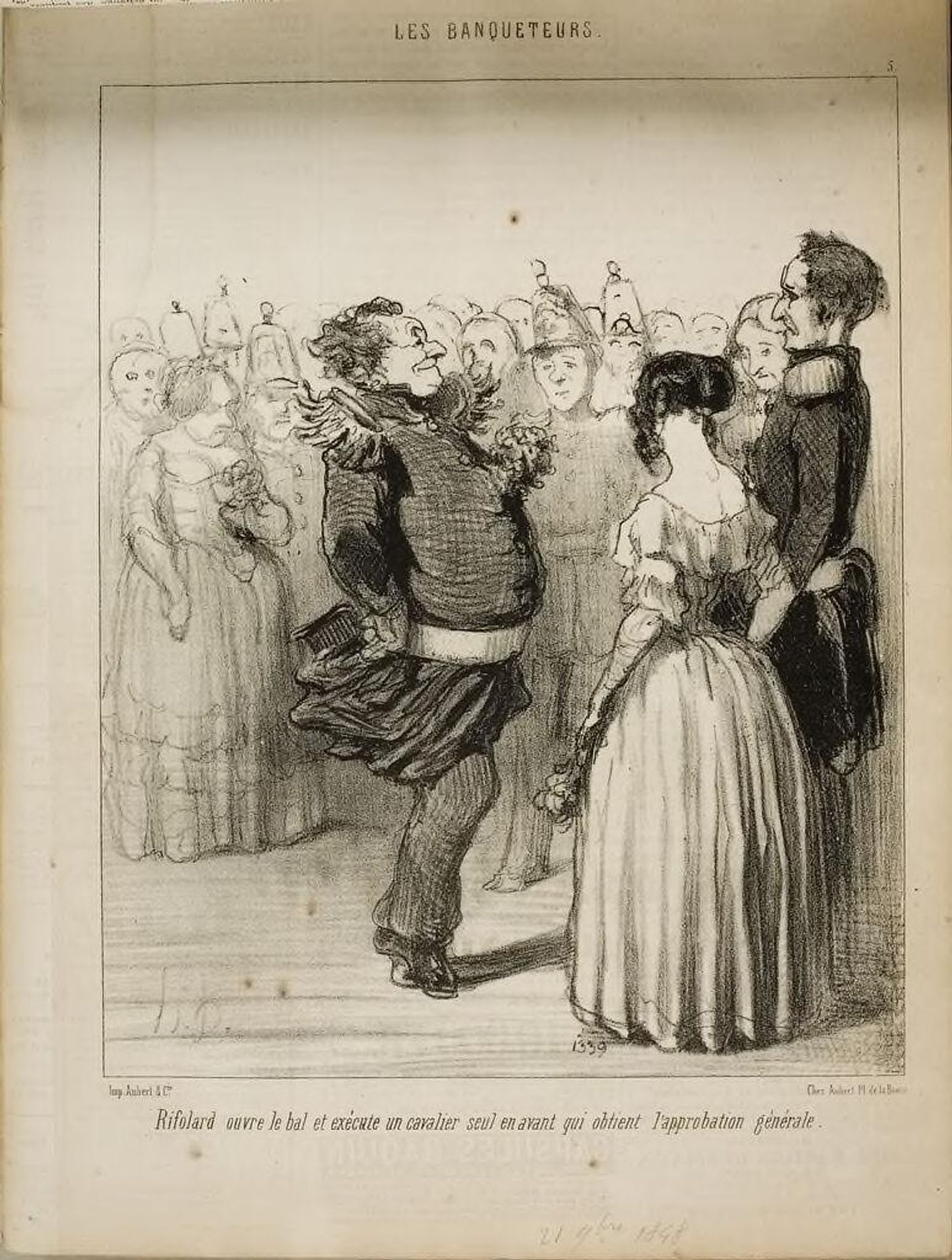 Rifolard Opens the Ball and Takes a Solo Turn before Gaining General Approval by Honoré Daumier