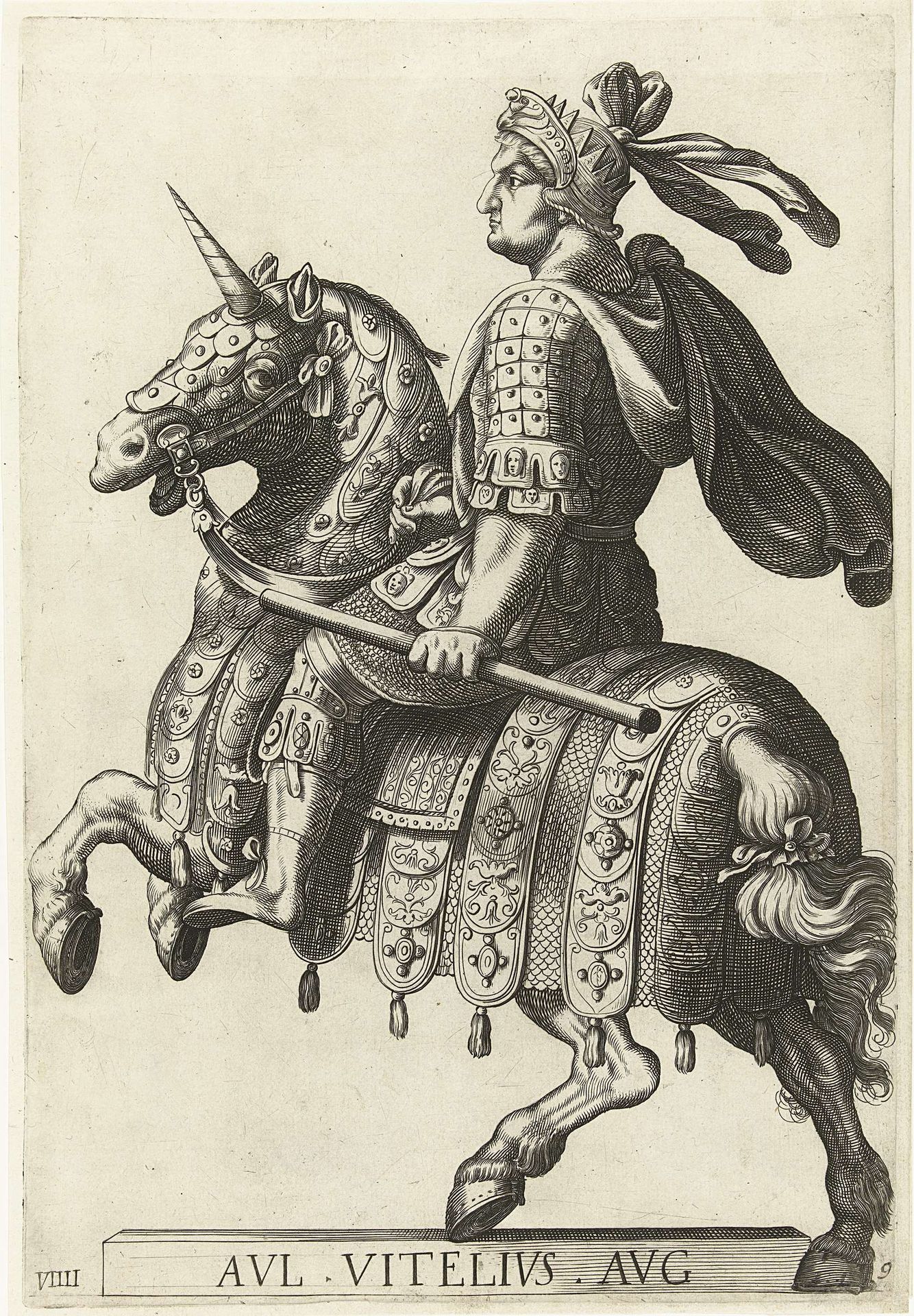 Ruiterportret van keizer Vitellius by Laurens Eillarts