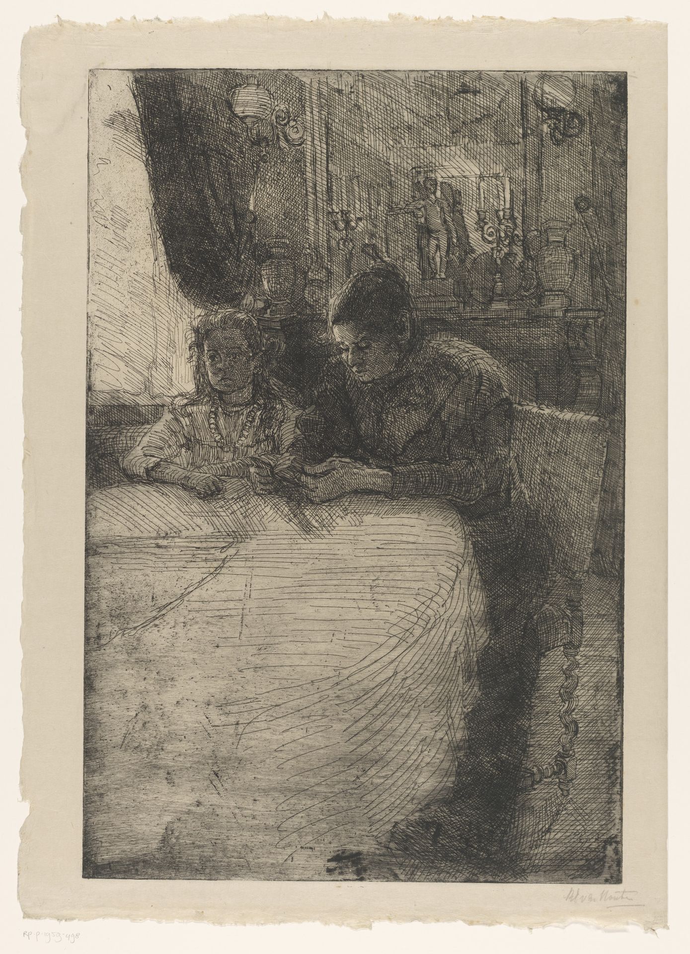 Twee vrouwen aan tafel by Barbara Elisabeth van Houten