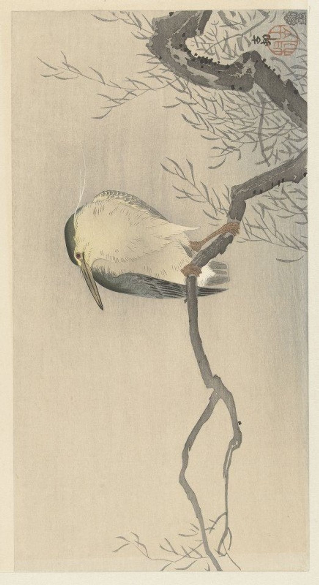 Quack on whimsical branch by Ohara Koson