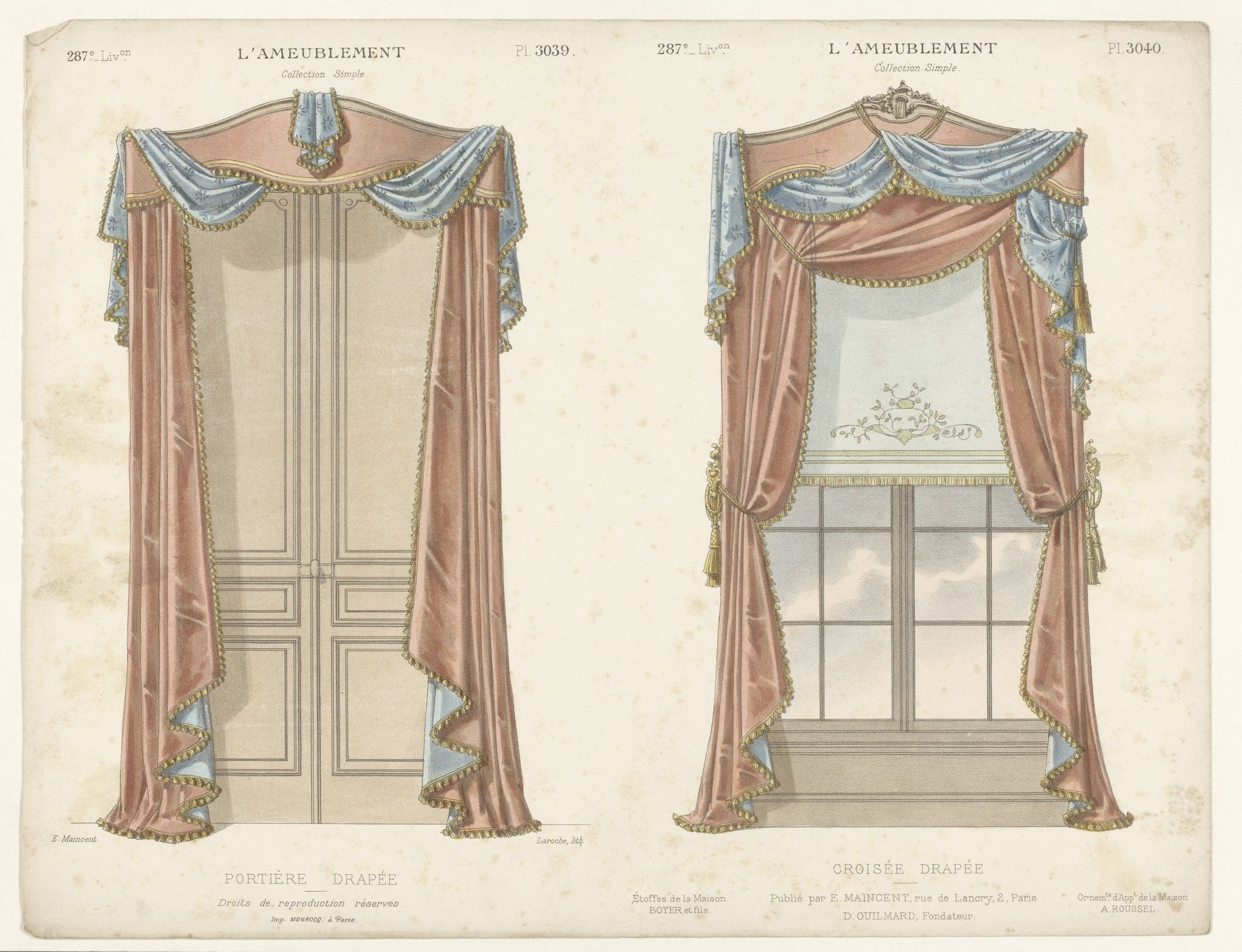 Deur en venster met gordijnen by Léon Laroche