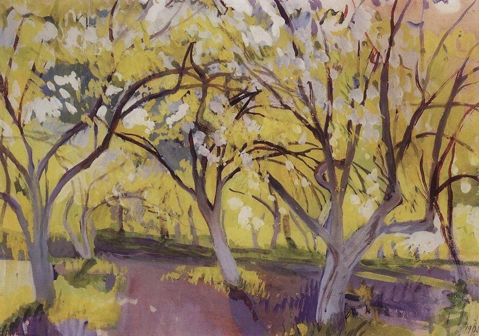Orchard in bloom. Neskuchnoye by Zinaida Serebriakova