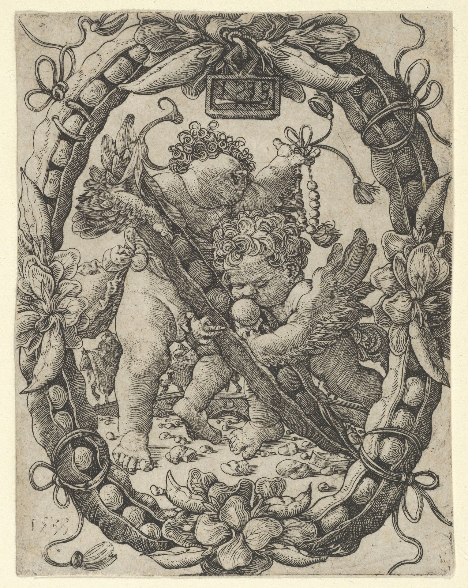 Two Angels with a Peapod by Master HL