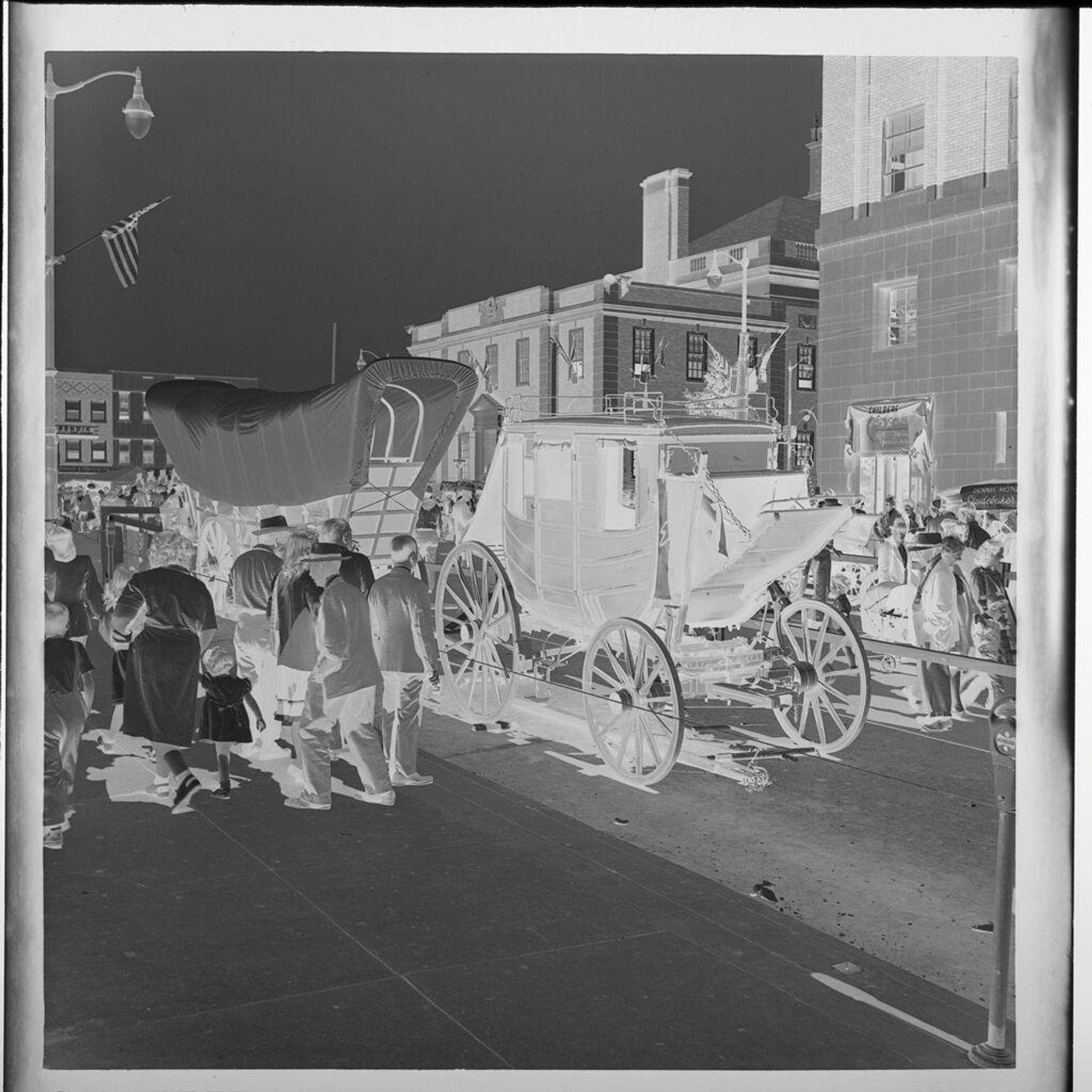 Untitled (people in old-fashioned clothes on street) by Jack Gould