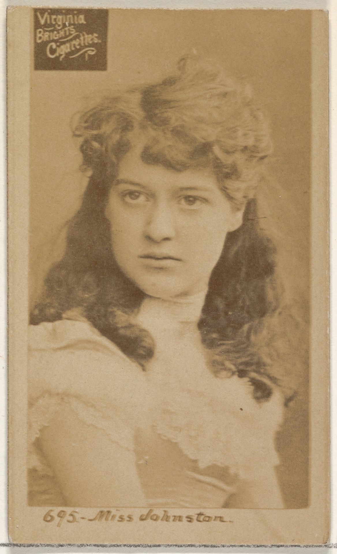Card 695, Miss Johnston, from the Actors and Actresses series (N45, Type 2) for Virginia Brights Cigarettes by Allen & Ginter