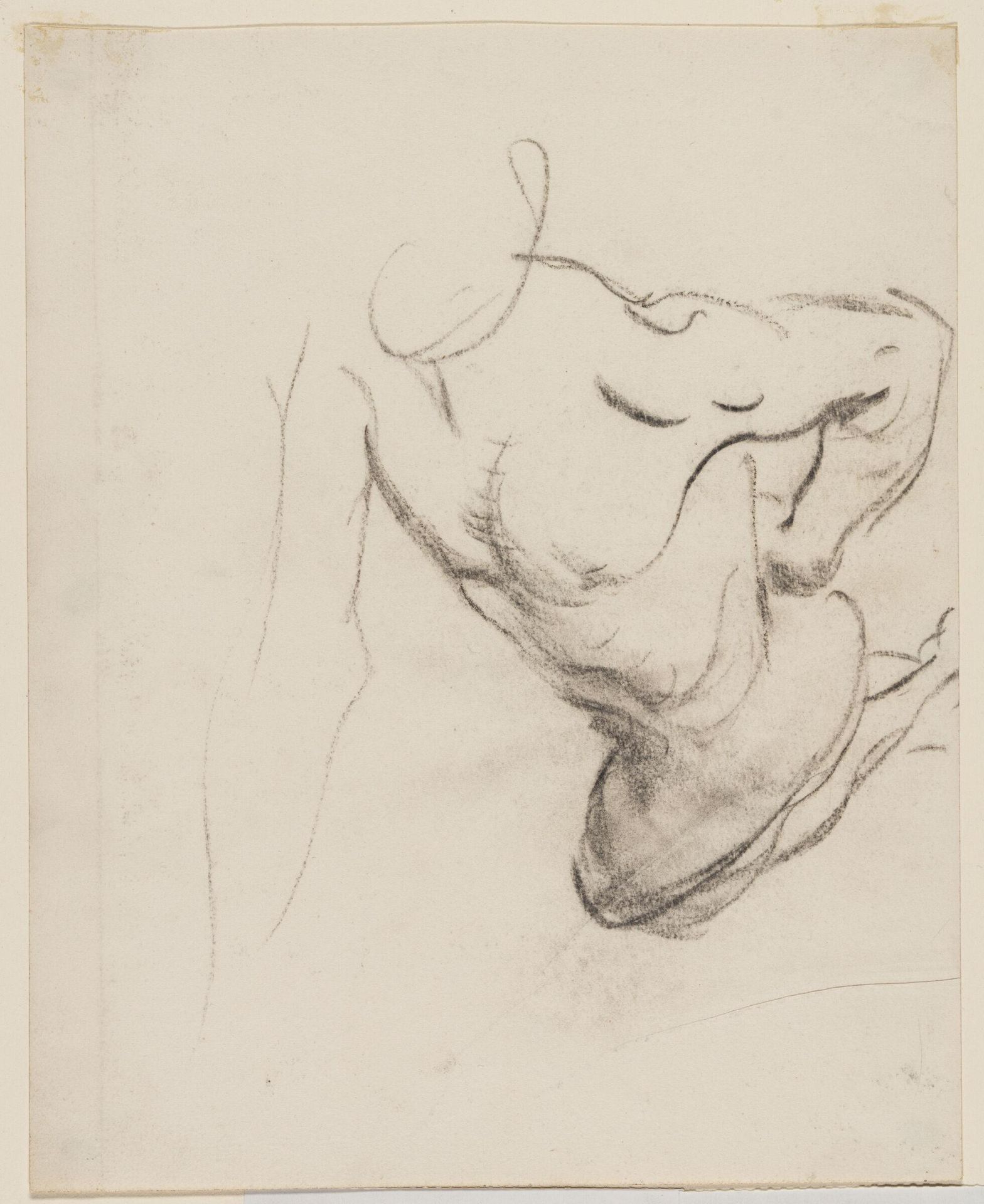 Shoulders and Chest of a Male Nude, for "Hell," Boston Public Library by John Singer Sargent