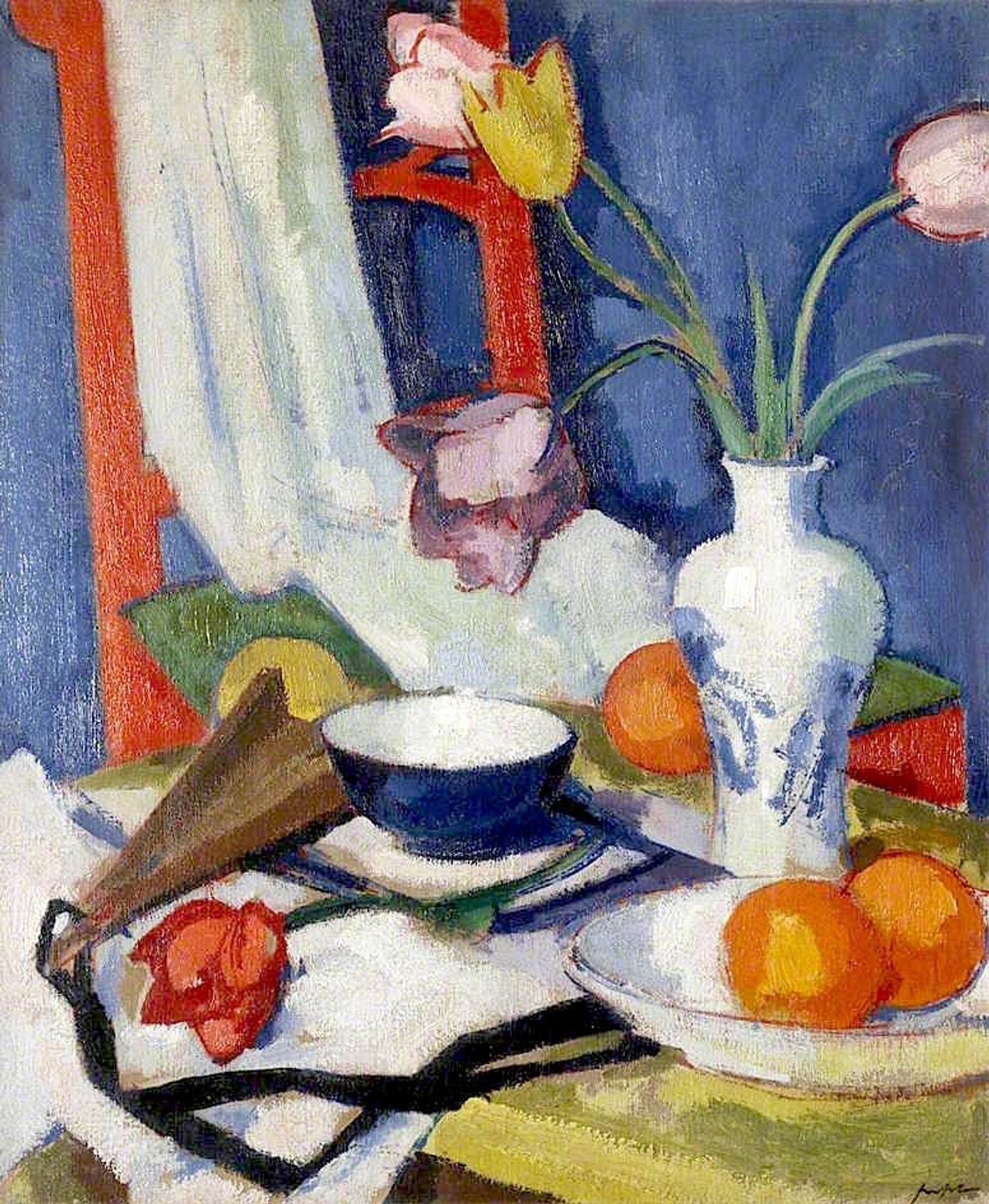 Still Life with Tulips and Oranges by Samuel Peploe