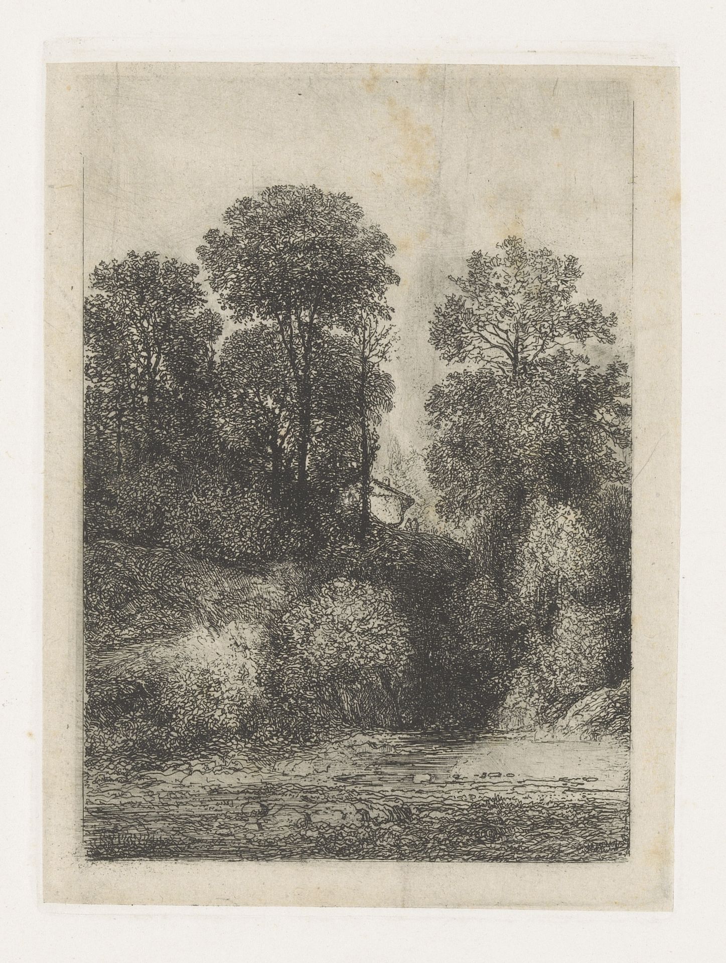 Bomen langs de oever van een beek by Jean Alexis Achard