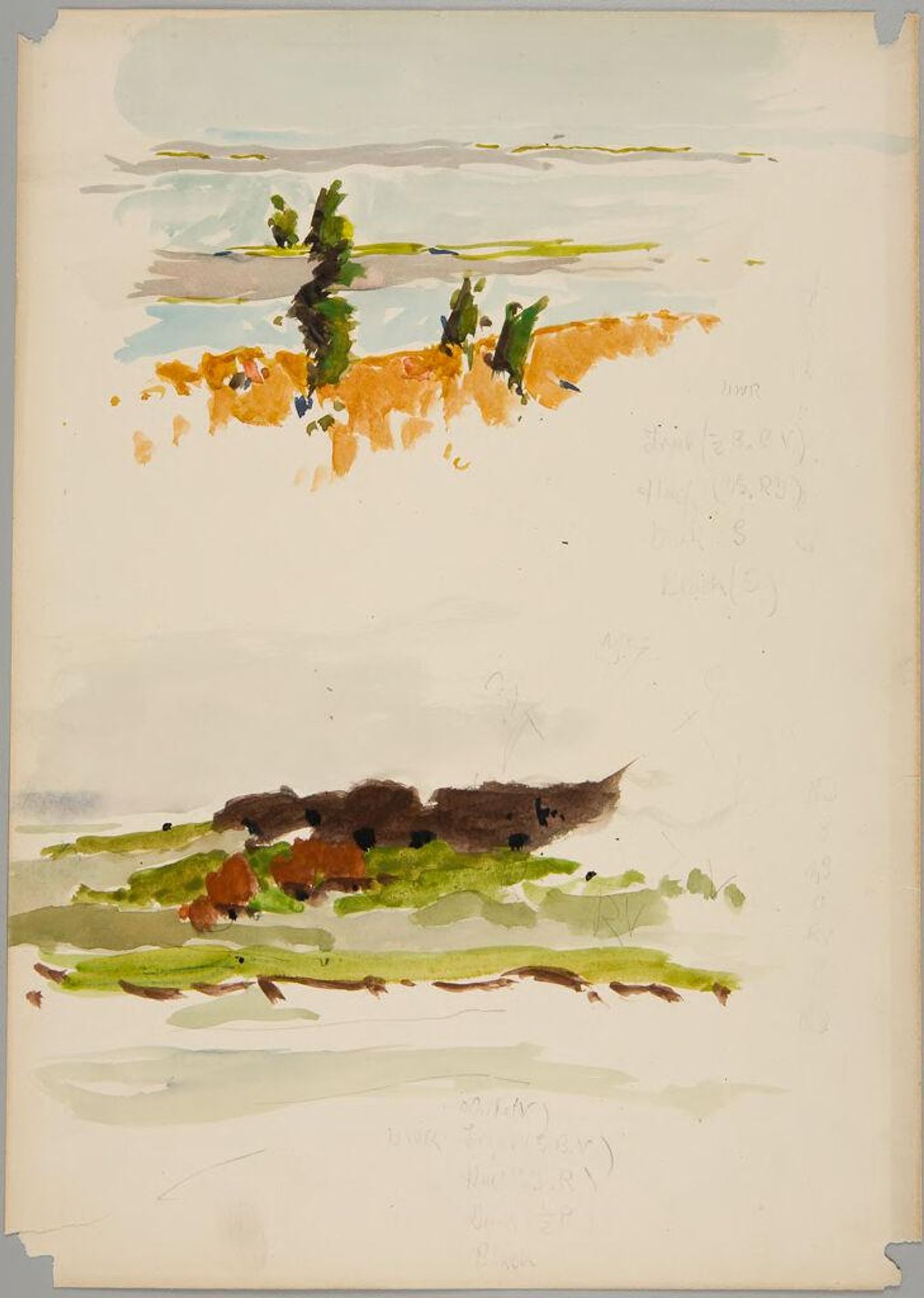 Two Landscape Sketches by Denman Waldo Ross