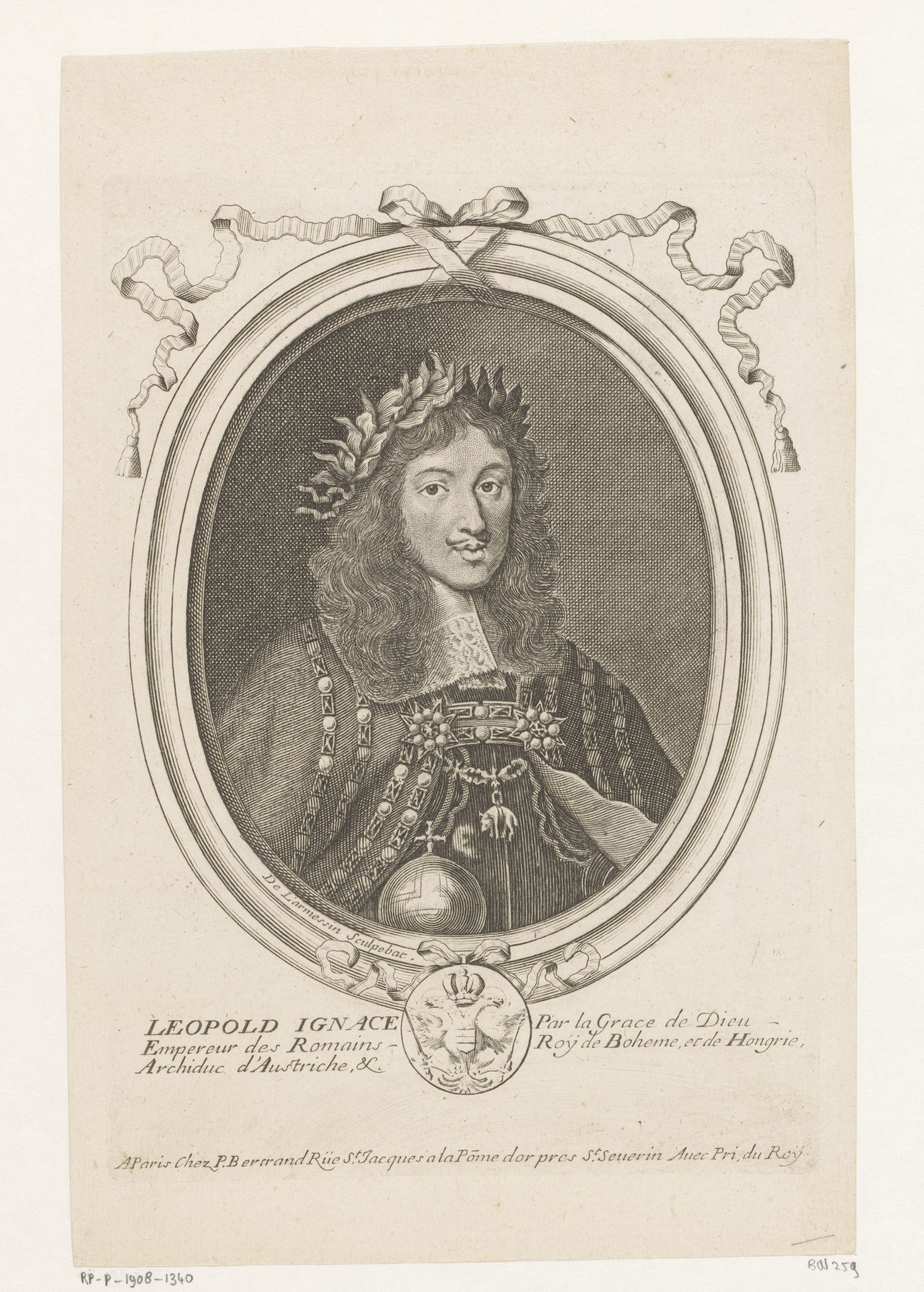 Portret van Leopold I, keizer van Duitsland by Nicolas de (I) Larmessin