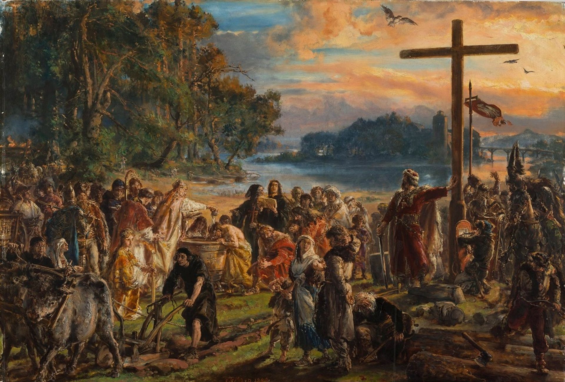 Adoption of Christianity, 965 AD, from the series “History of Civilization in Poland” by Jan Matejko