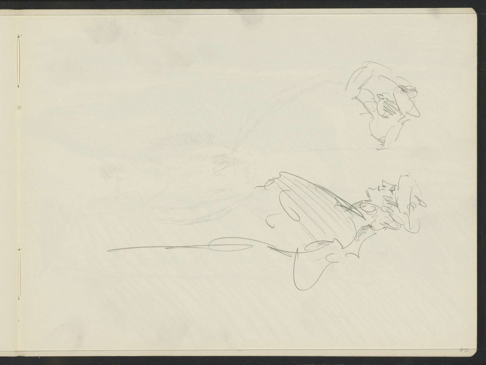 Staande figuur met hoed, in profiel by Isaac Israels