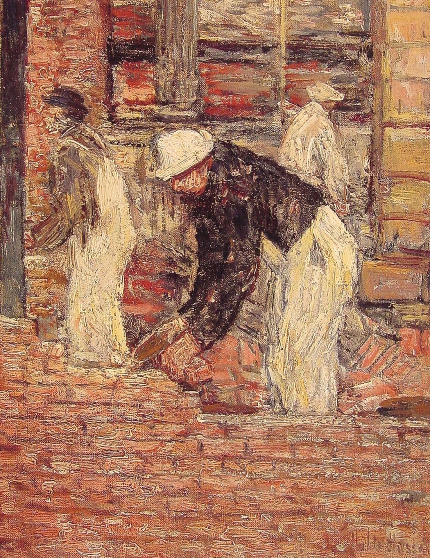 Bricklayers by Childe Hassam