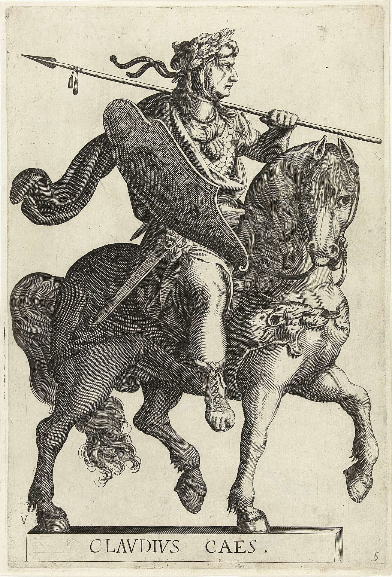 Ruiterportret van keizer Claudius by Laurens Eillarts