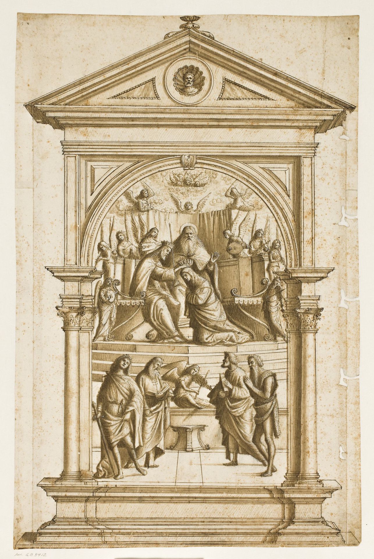 Study for an altarpiece with the Coronation of the Virgin by Anonymous
