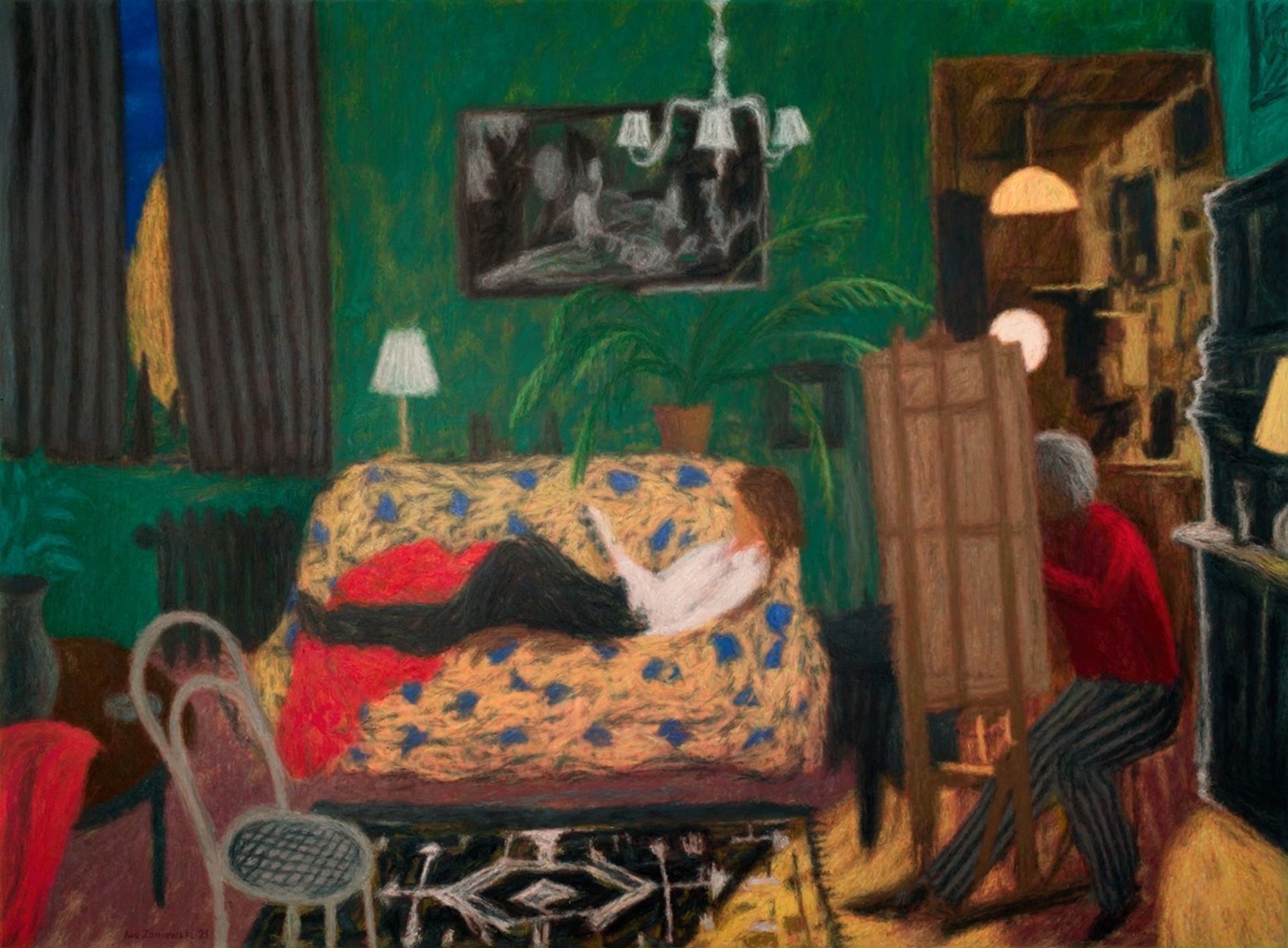 Painting in the Livingroom by Iwo Zaniewski