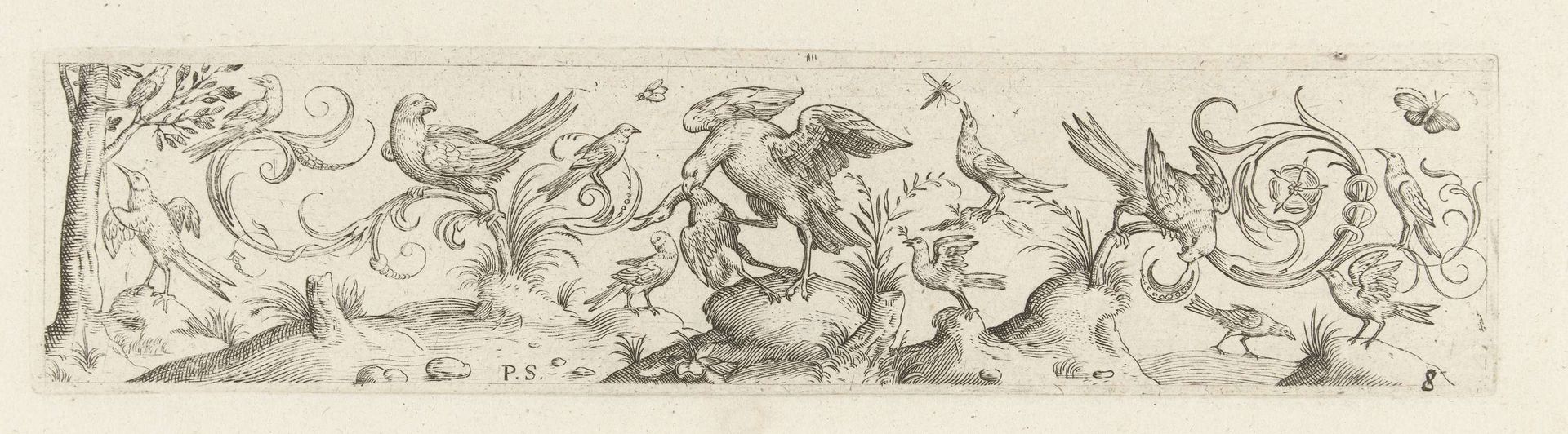 Fries met veertien vogels by Pieter Serwouters