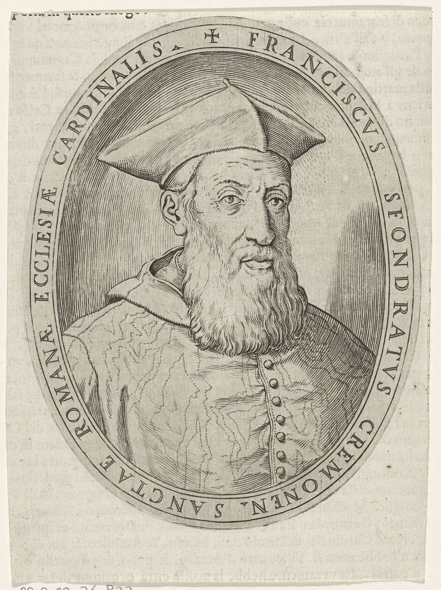 Portret van kardinaal Francesco Sfondrati by Agostino Carracci