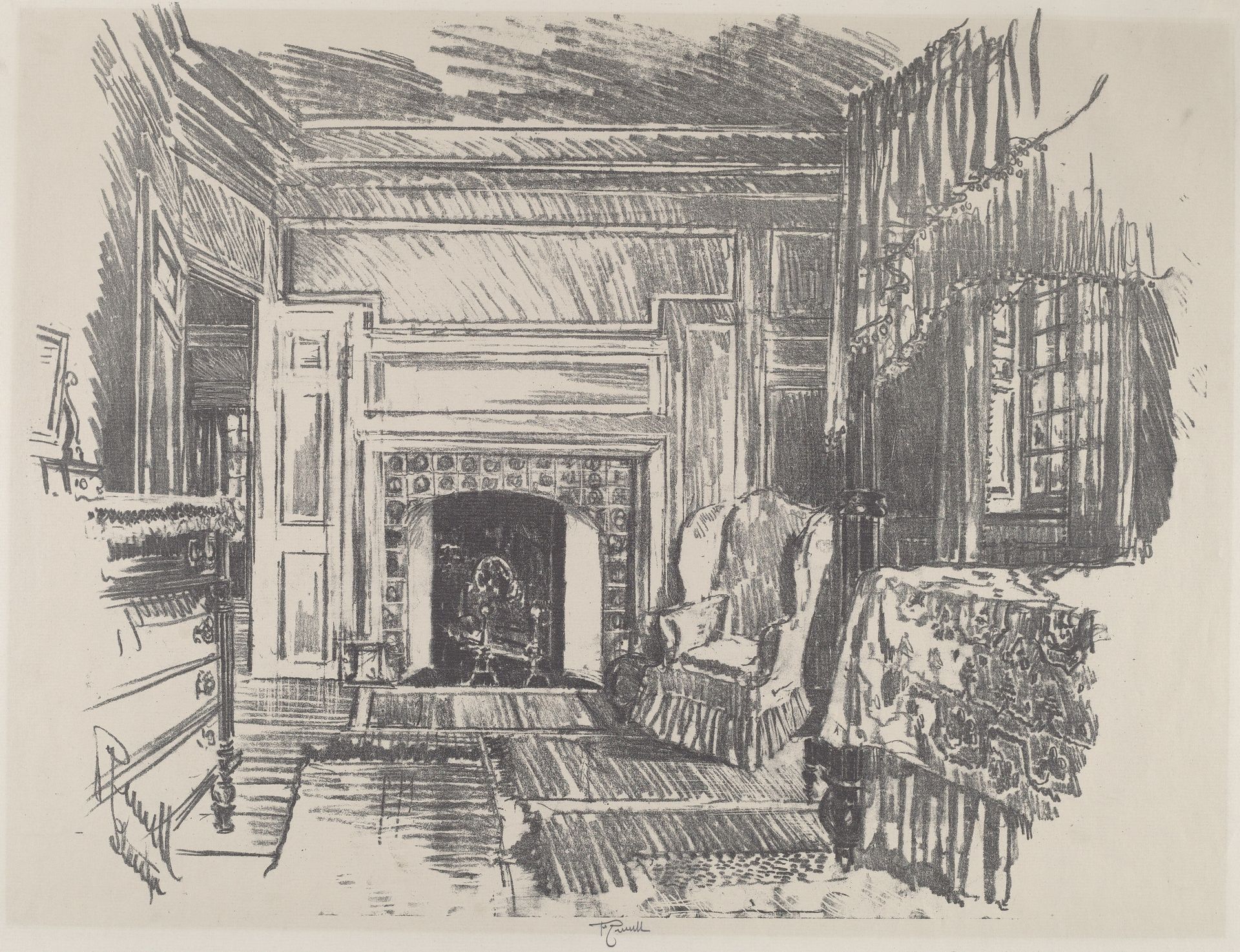 Bed Room, Stenton by Joseph Pennell